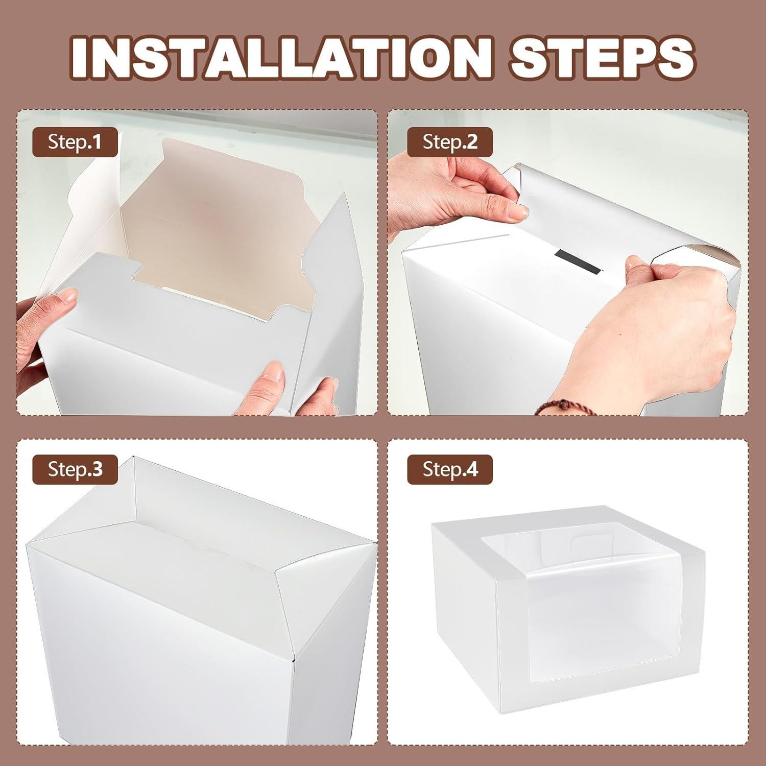 50 Cajas de Regalo para Gorras DoubleFill con Ventana Transparente