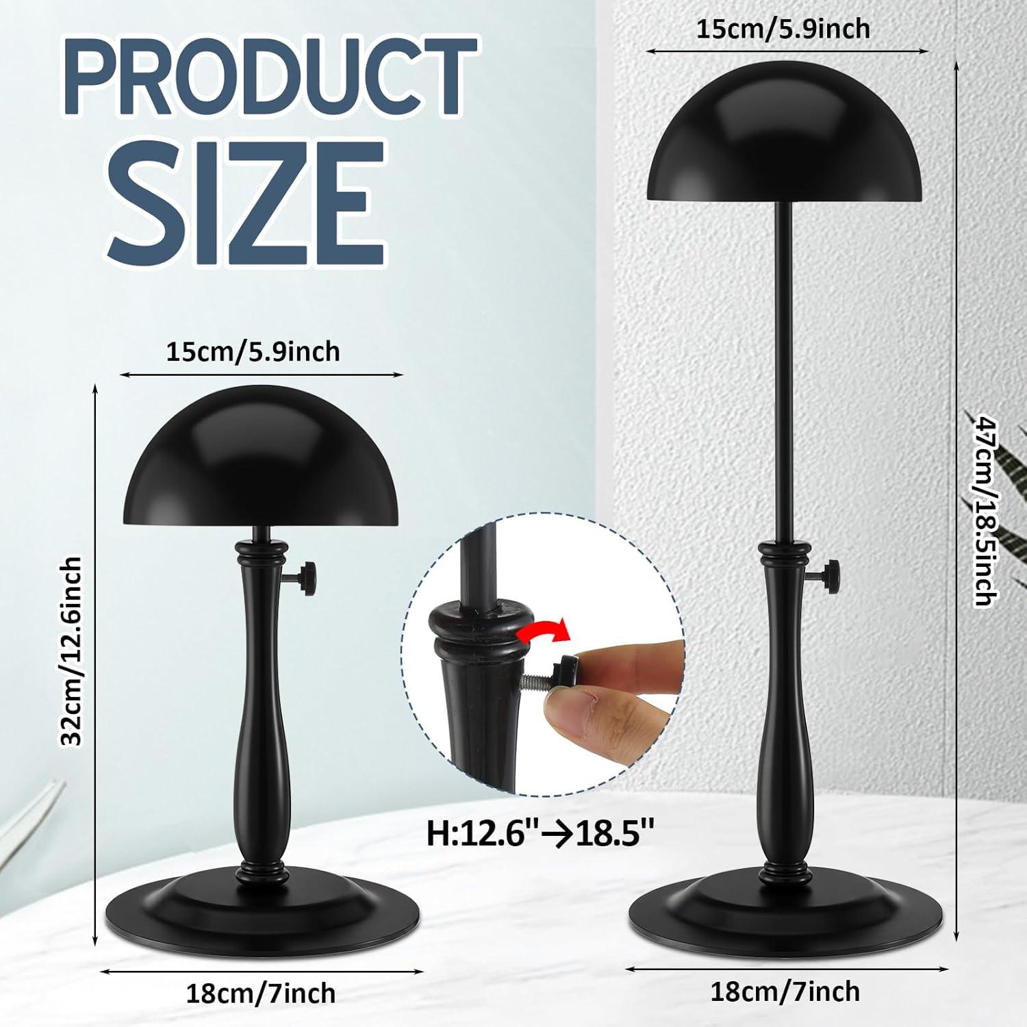 Juego de 4 Soportes de Sombreros Metálicos Ajustables Shimeyao