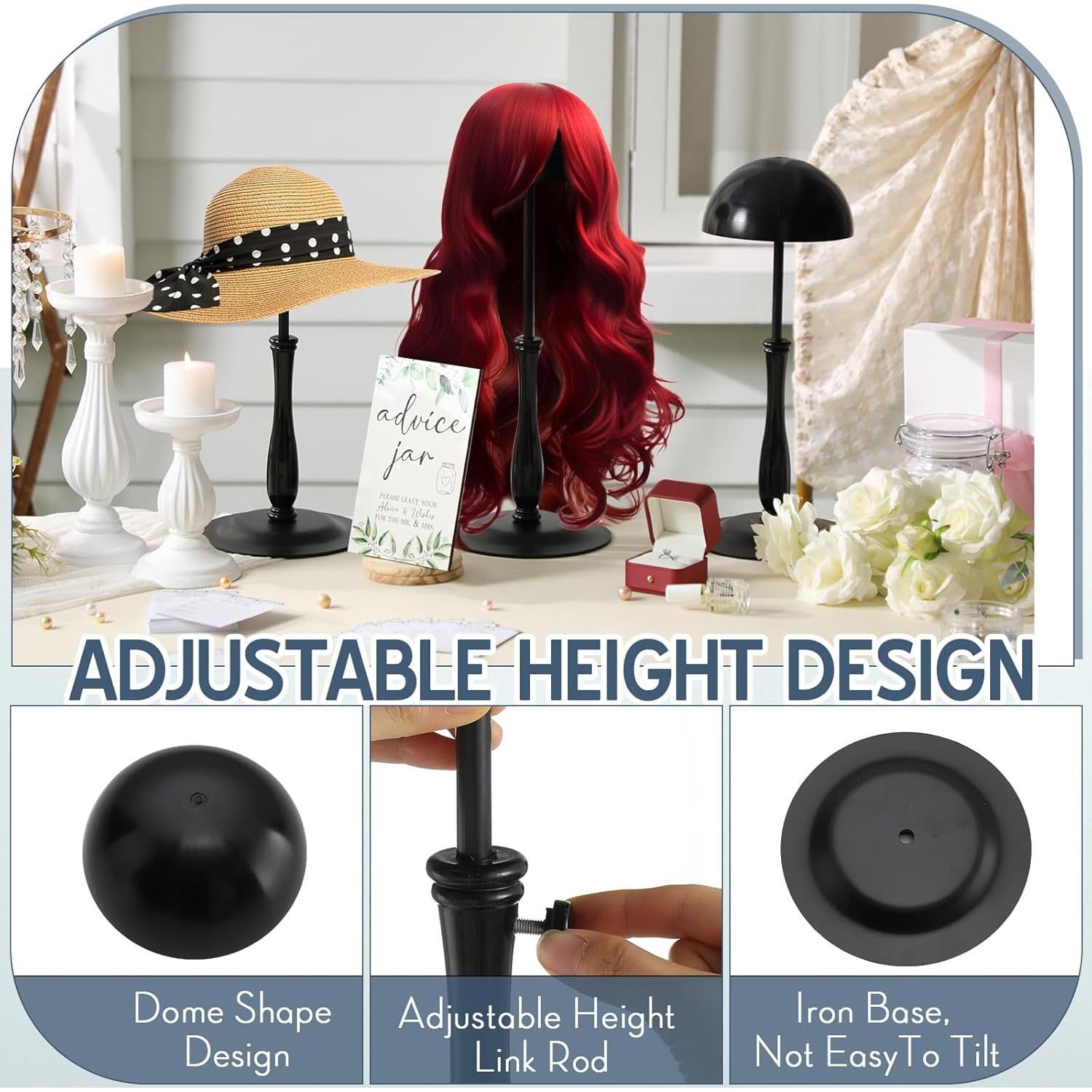 Juego de 4 Soportes de Sombreros Metálicos Ajustables Shimeyao