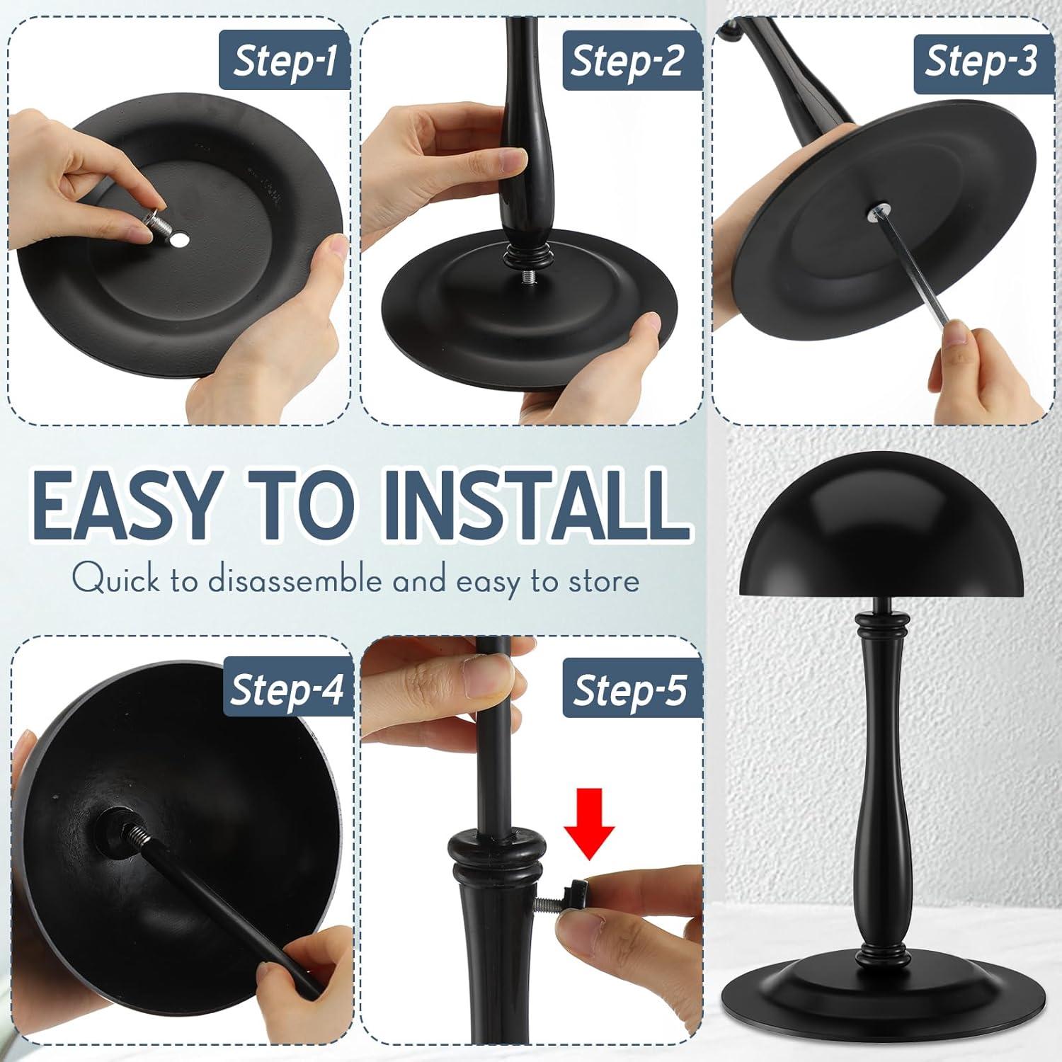 Juego de 4 Soportes de Sombreros Metálicos Ajustables Shimeyao