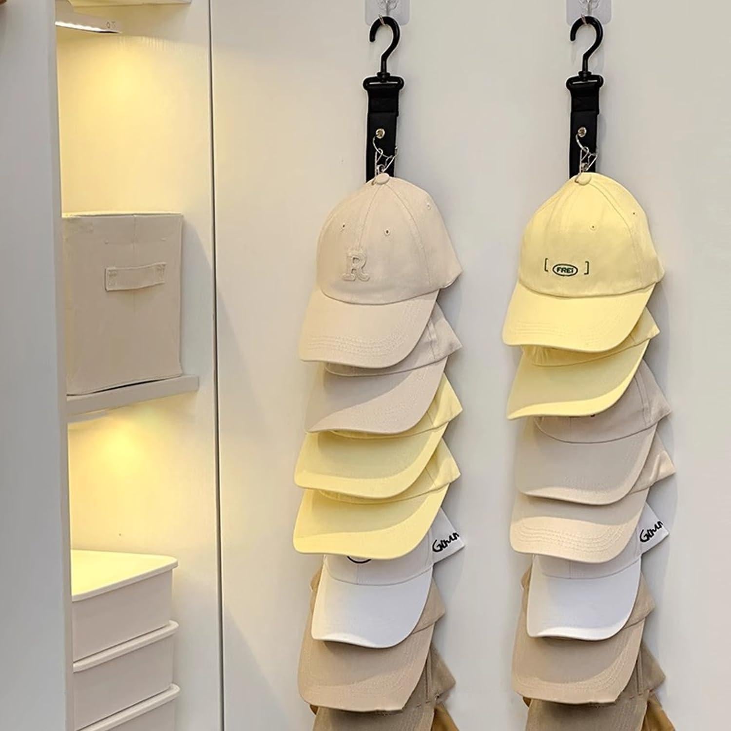 Organizador de Sombreros Resdenio 2 Pcs Negro para 16 Gorras