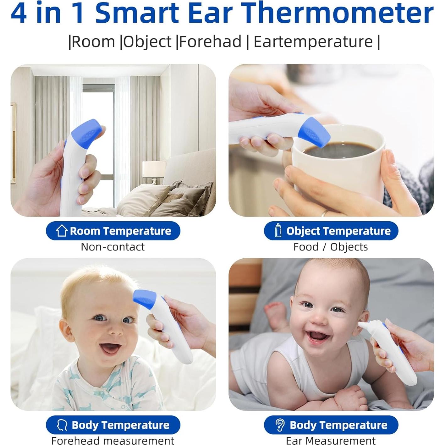 Termómetro Digital Infrarrojo Berrcom ET003 3 en 1 con Alerta de Fiebre