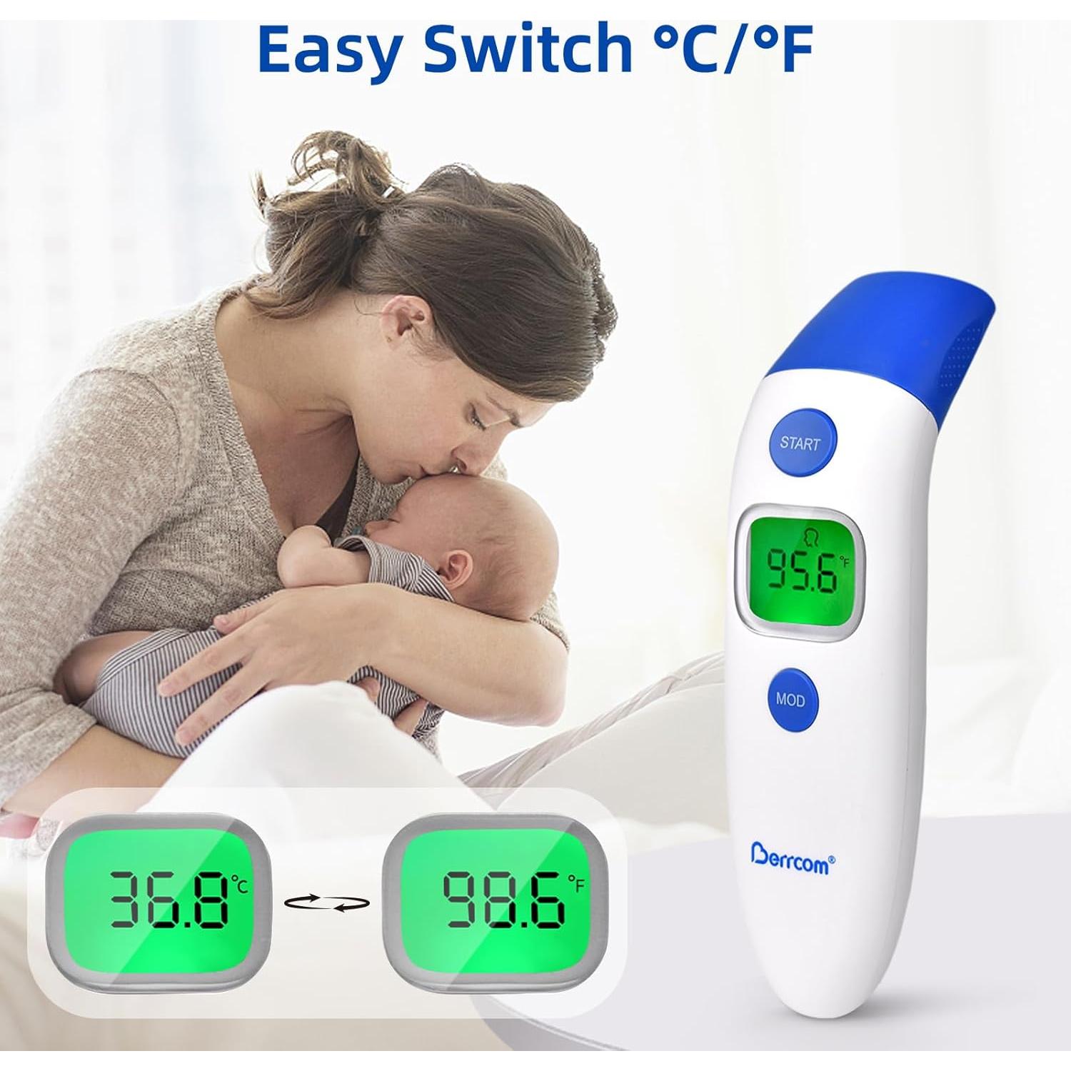 Termómetro Digital Infrarrojo Berrcom ET003 3 en 1 con Alerta de Fiebre