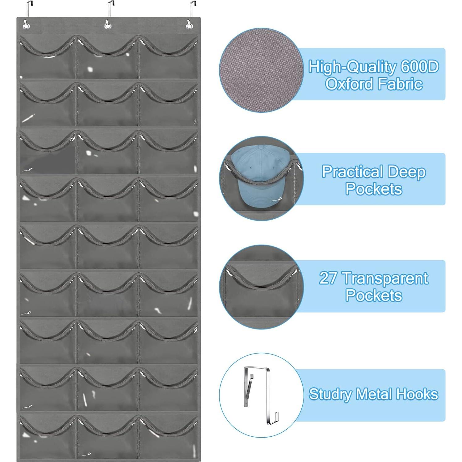 Organizador de Sombreros OAKJAR con 27 Bolsillos y Ganchos