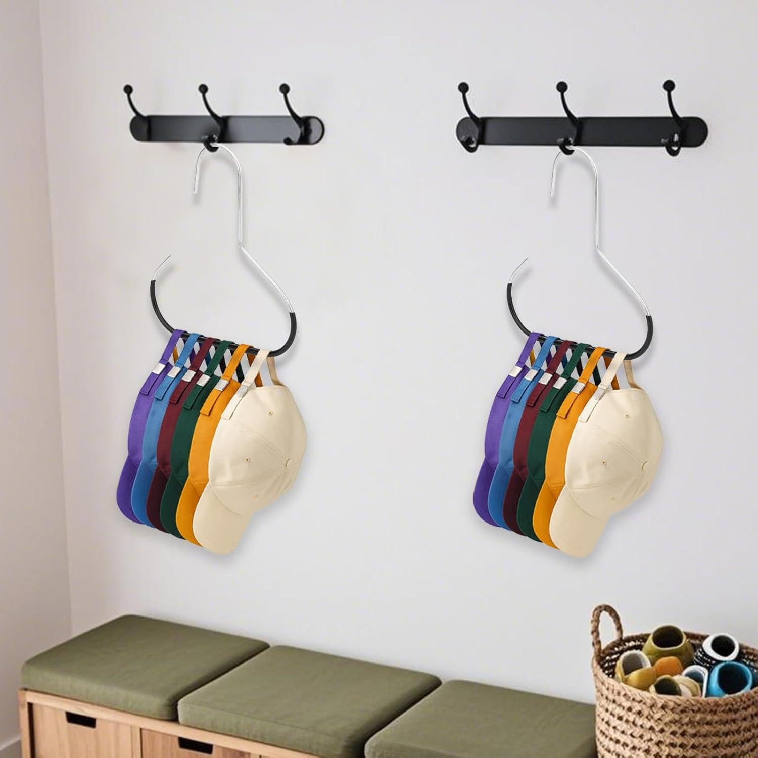 Organizador de Sombreros 2pcs Lasuroa Acero Inoxidable Negro