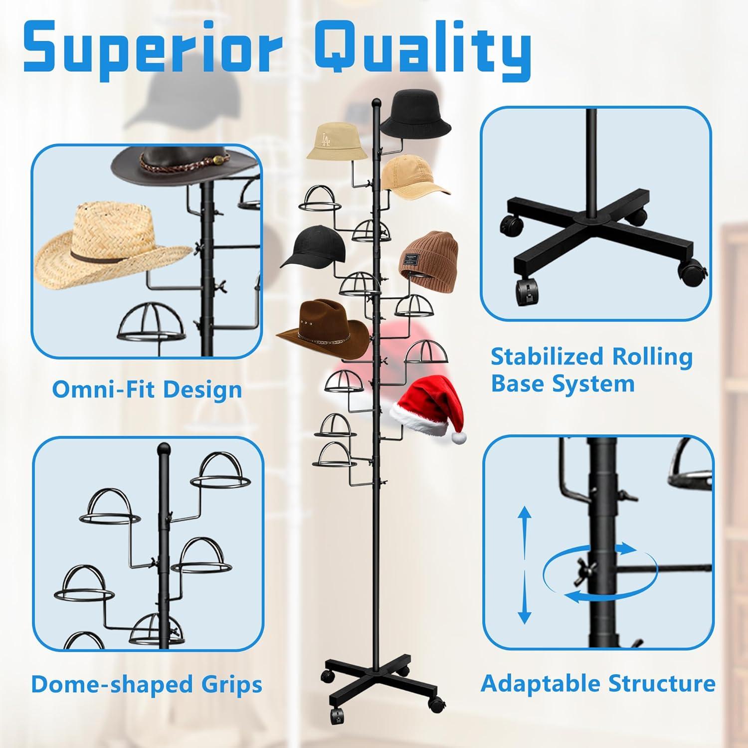 Soporte para Sombreros Montex 14 Ganchos Metal Negro