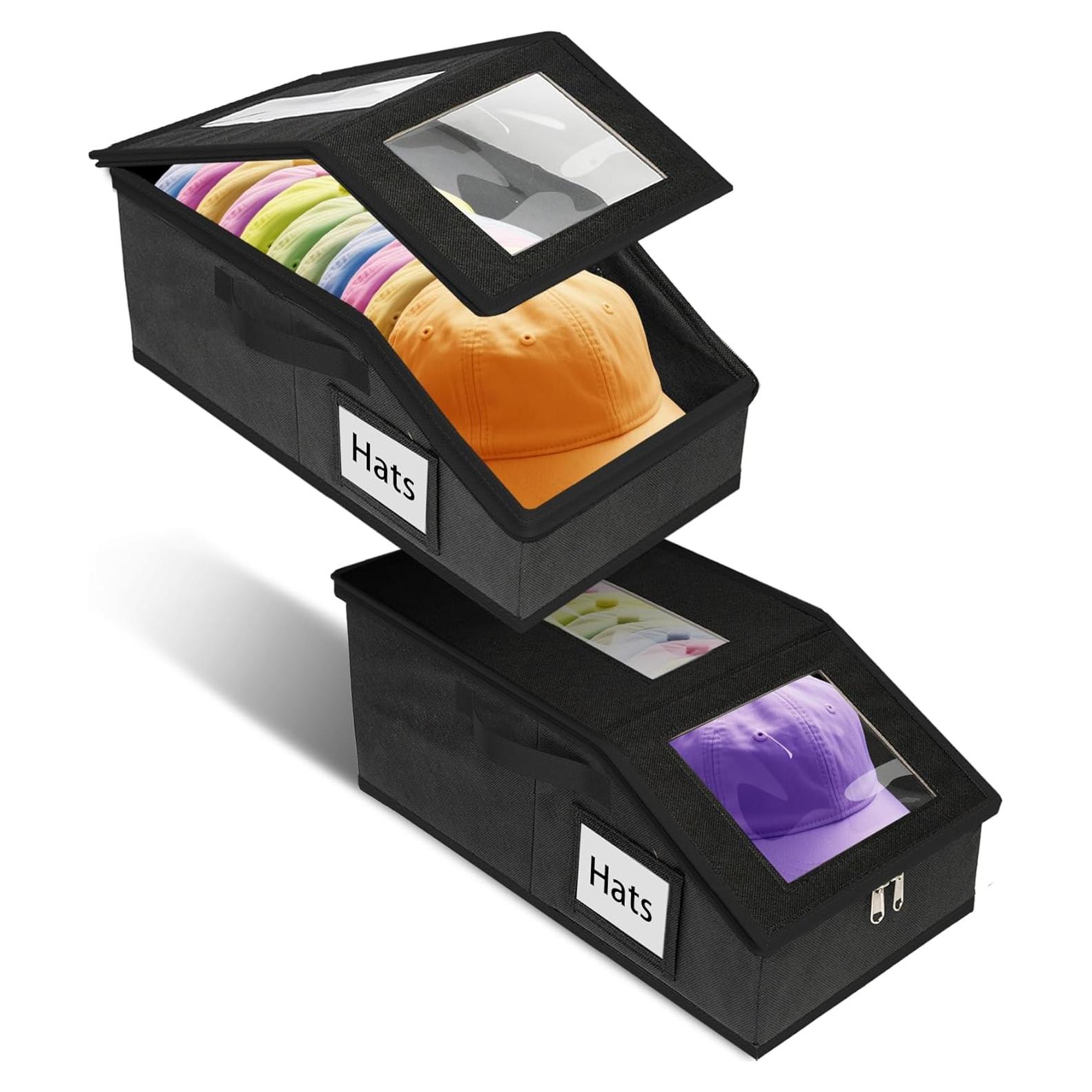 Organizador de Sombreros Uawsyut 2 PCS Apilable Negro