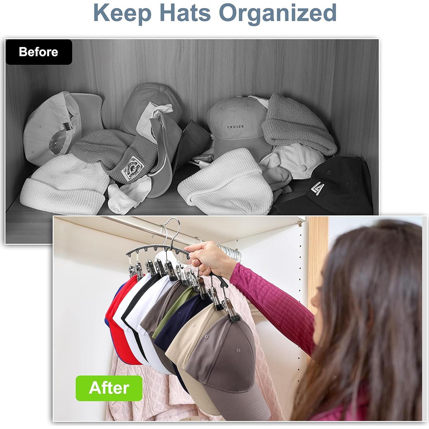 Perchas para Sombreros Yecuip - Organizador de Closet con 10 Clips