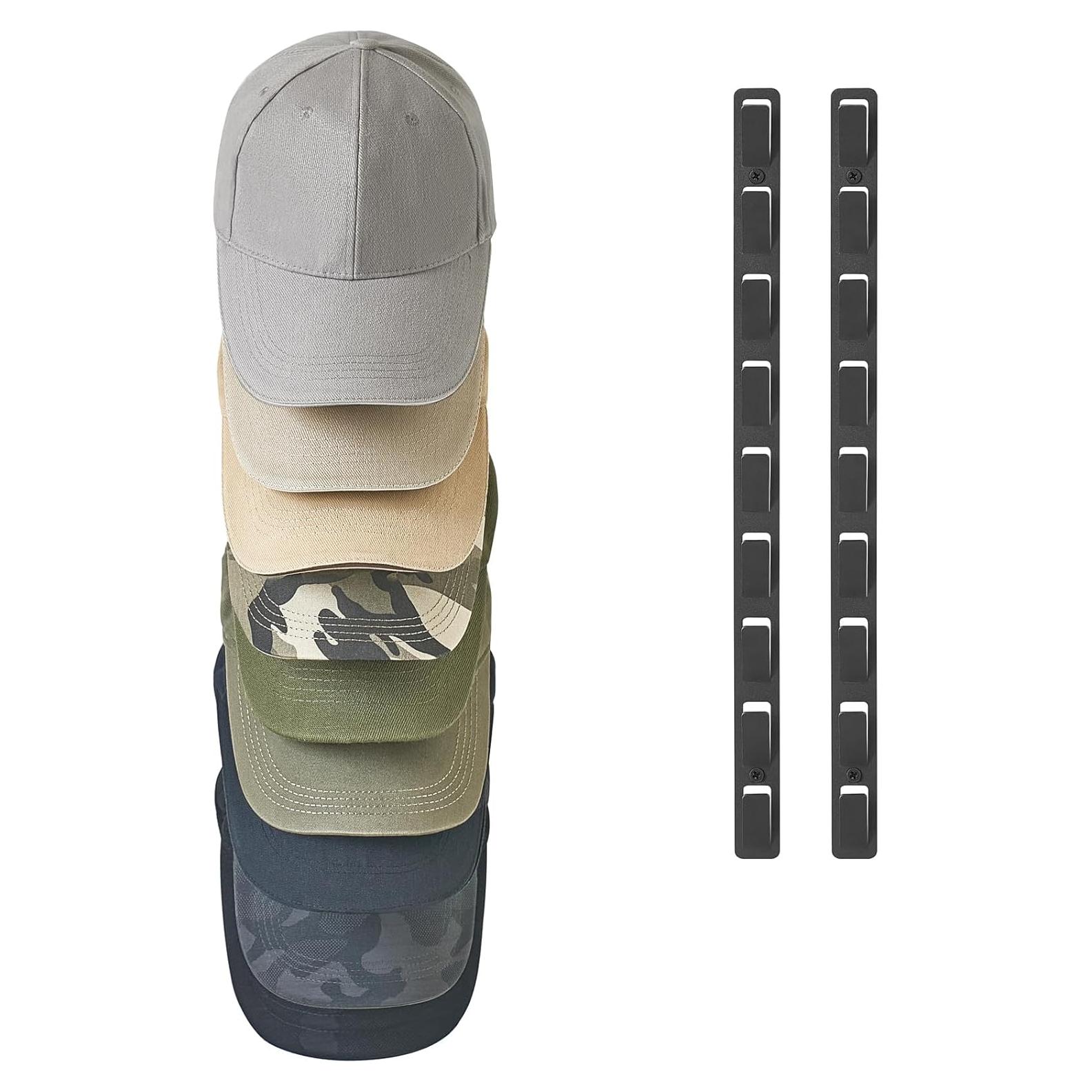 Organizador de Sombreros Mkono, Juego de 2 Soportes Pared, 18 Sombreros