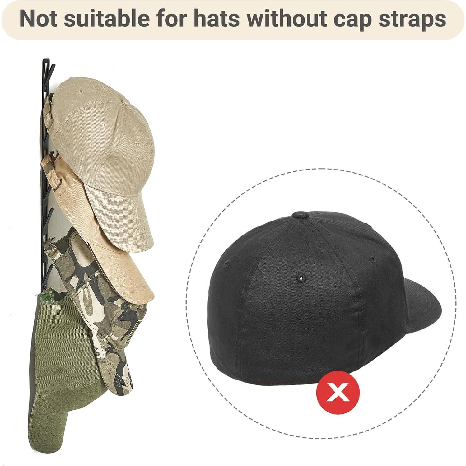 Organizador de Sombreros Mkono, Juego de 2 Soportes Pared, 18 Sombreros