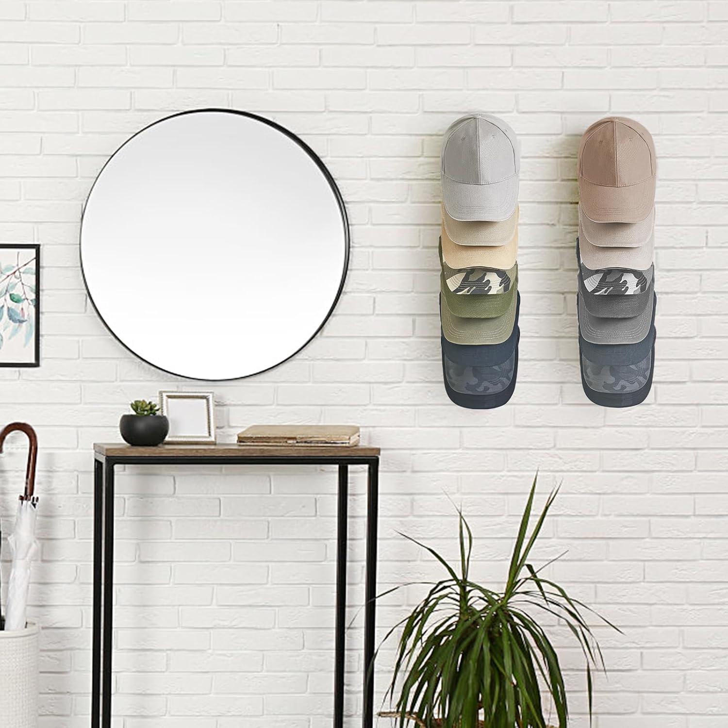 Organizador de Sombreros Mkono, Juego de 2 Soportes Pared, 18 Sombreros