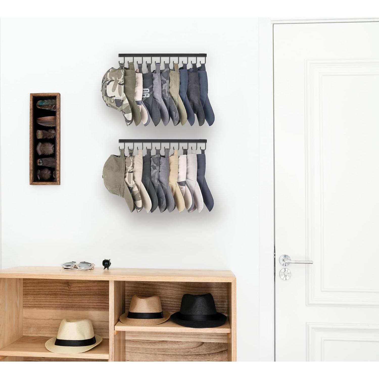 Conjunto de 2 ganchos para sombreros Mkono - Organizador negro