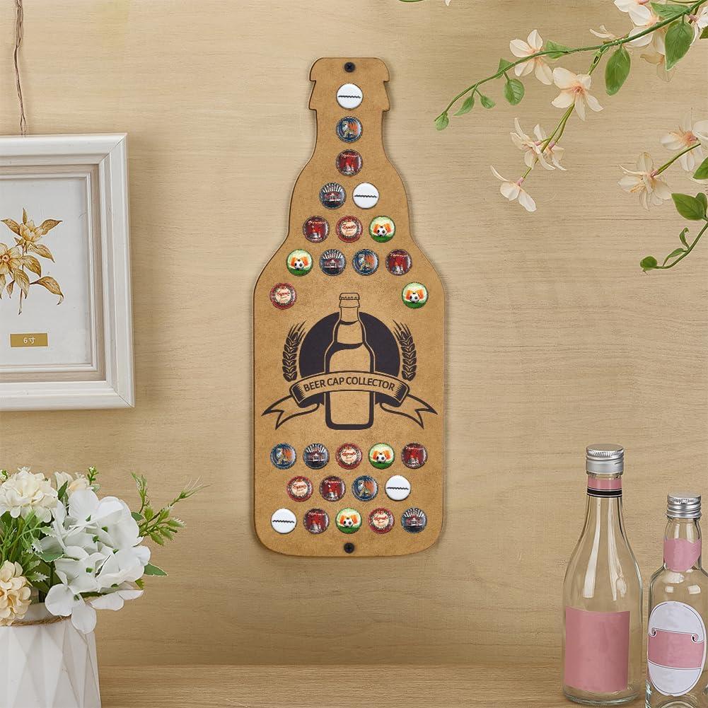 Recolector de Tapas de Botellas FINGERINSPIRE Madera 38x14.5 cm