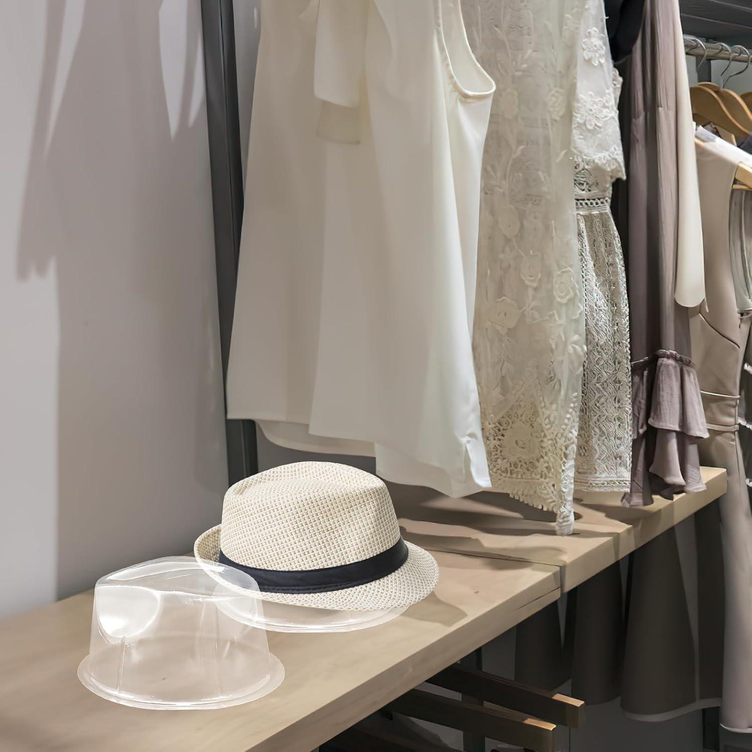 10 Soportes de Sombreros Veemoon Plástico Transparente 19.81cm