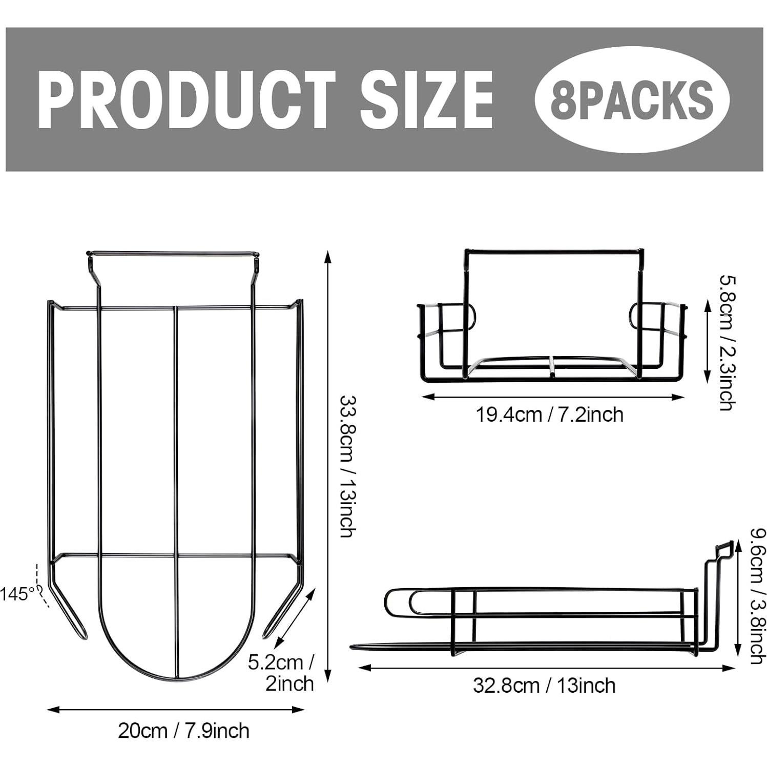 Soportes de Sombreros de Alambre Blulu - 8 Piezas Negro
