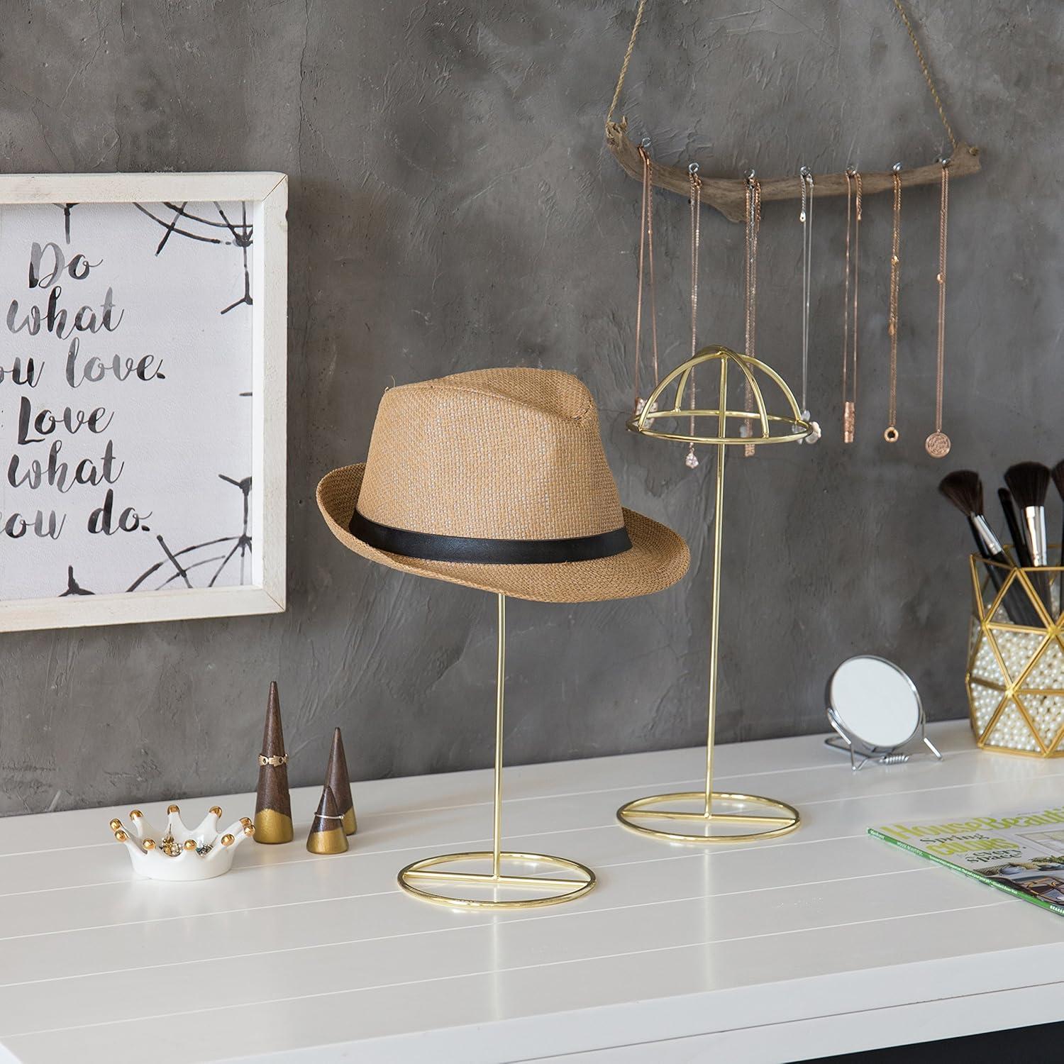 Juego de 2 Soportes de Sombreros MyGift Metal Latón 35.88 cm