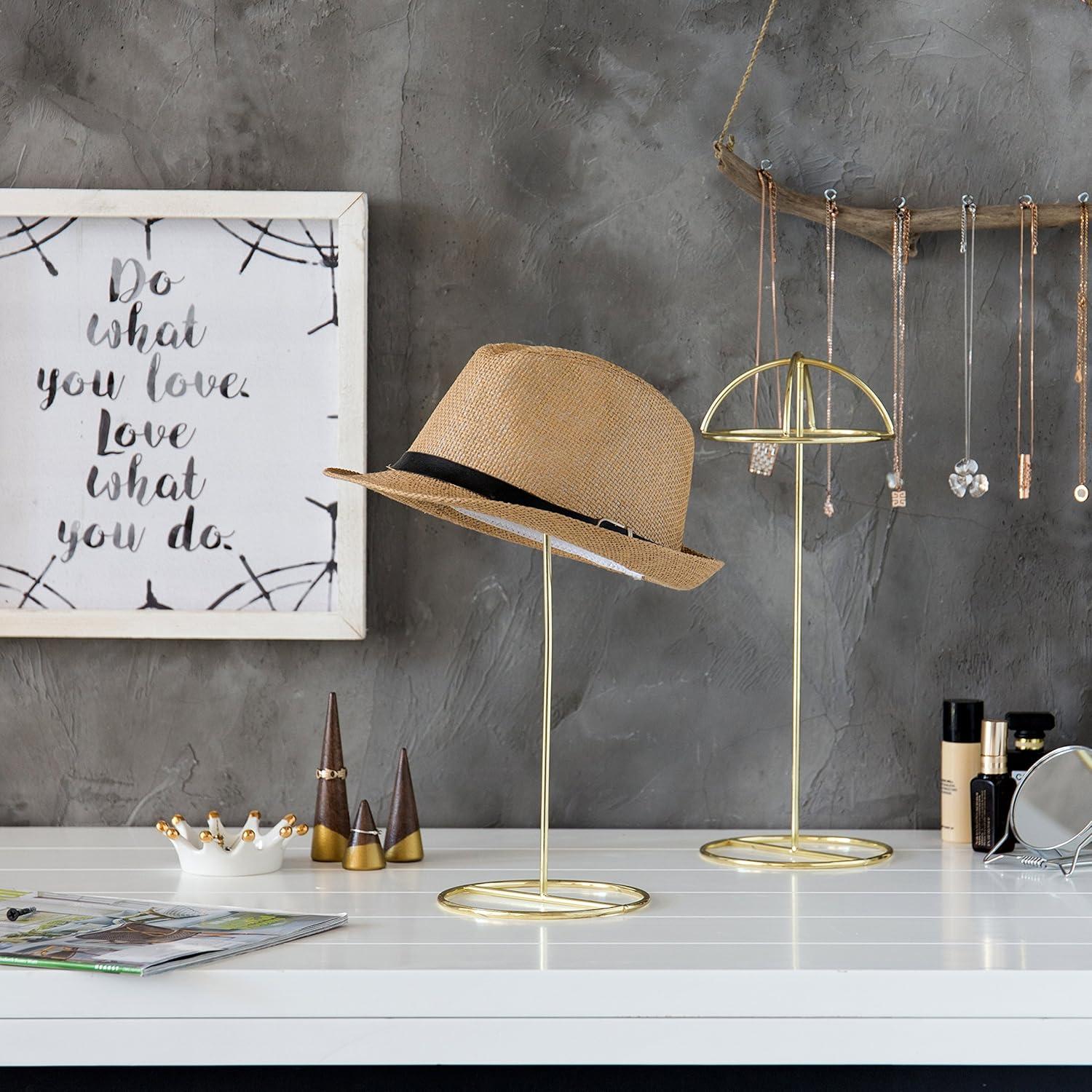 Juego de 2 Soportes de Sombreros MyGift Metal Latón 35.88 cm