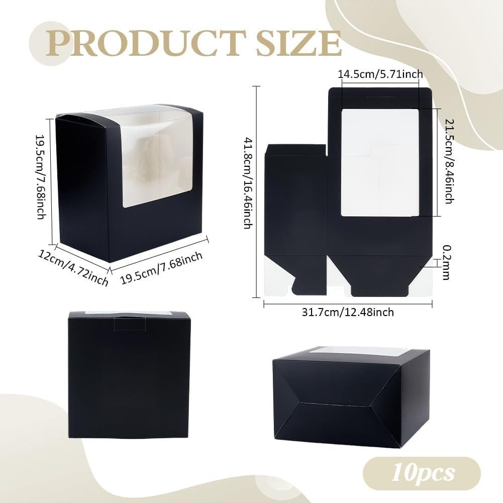 10 Cajas de Regalo para Sombreros PH PandaHall Negro 19.5x19.5x12cm