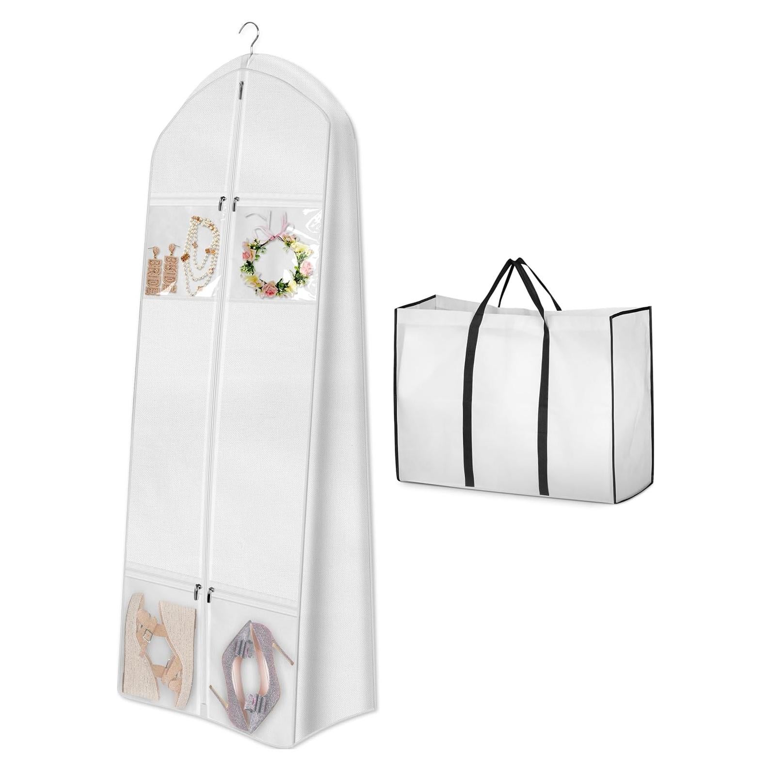 Bolsa de Vestido de Novia MISSLO 70" Blanca con Bolsillos