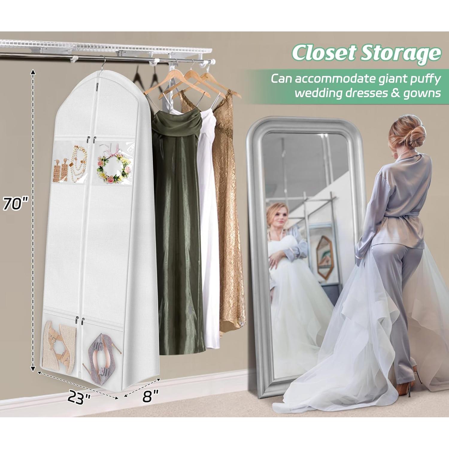 Bolsa de Vestido de Novia MISSLO 70" Blanca con Bolsillos