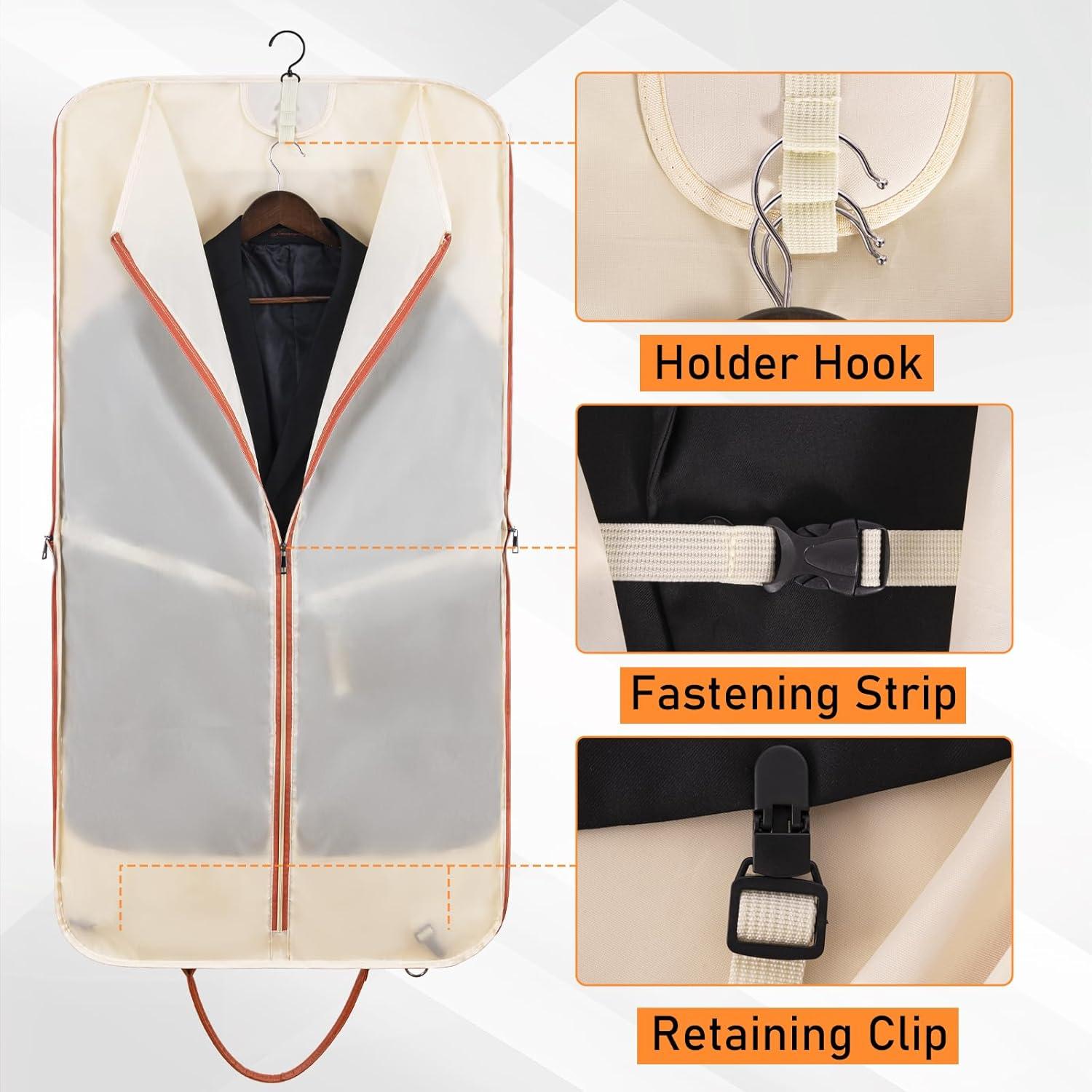 Bolsa de Ropa de Viaje GMAK 119 cm con Cremallera Beige