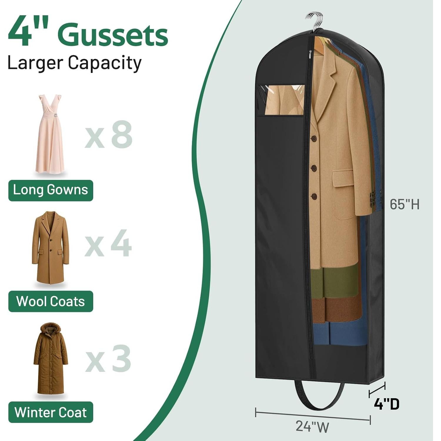 Bolsa Larga para Vestidos KEETDY 165 cm Impermeable 3 Pzas