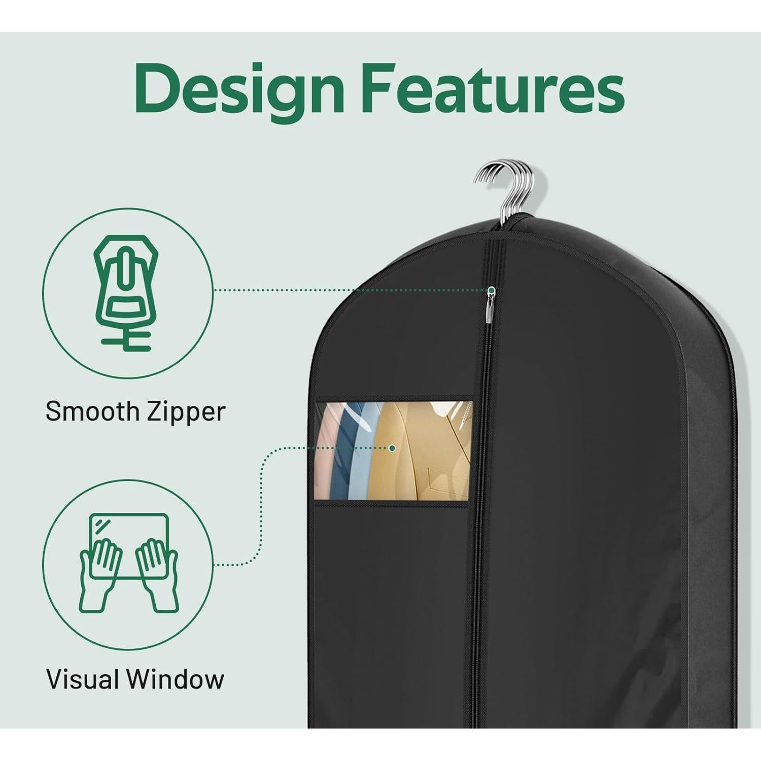 Bolsa Larga para Vestidos KEETDY 165 cm Impermeable 3 Pzas