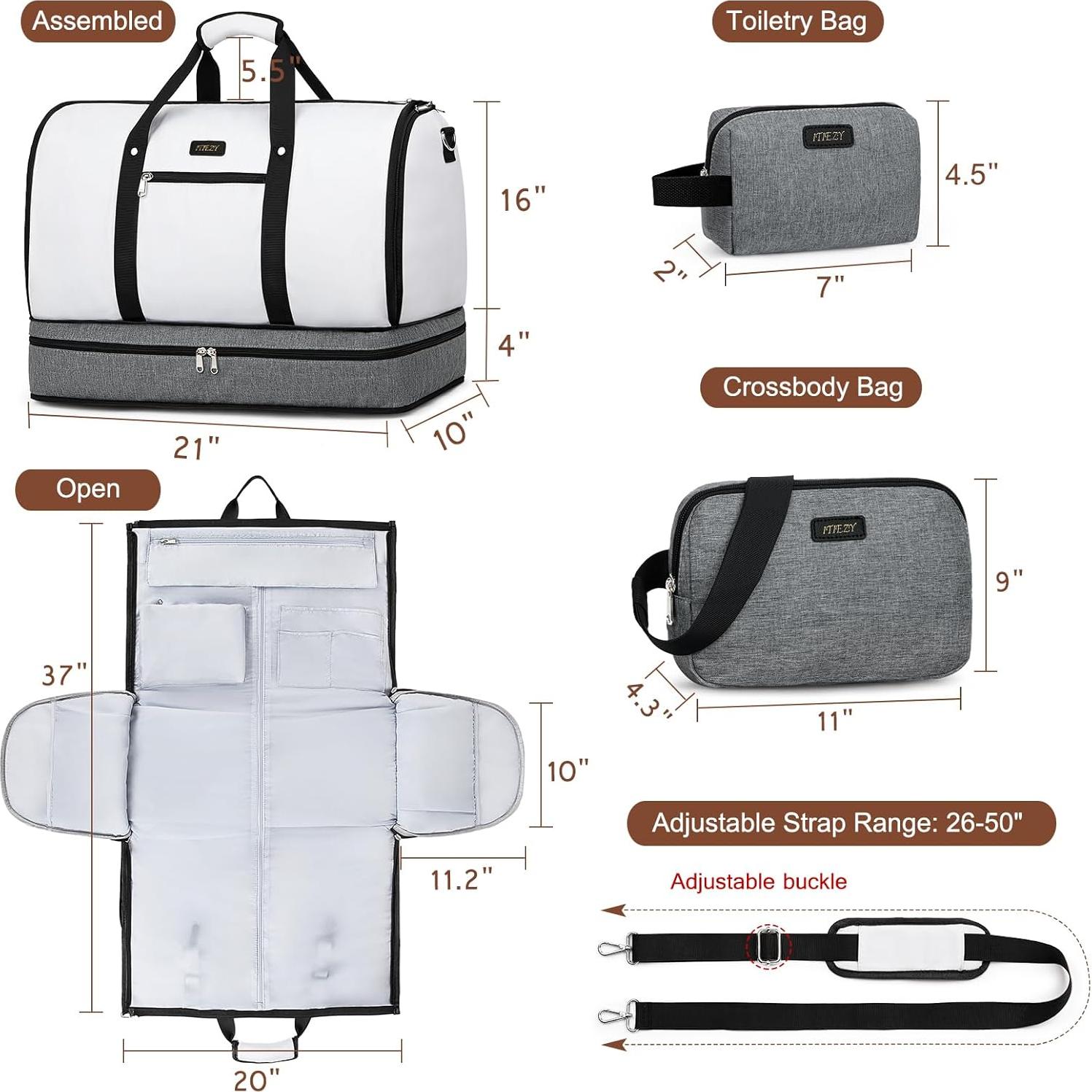 Bolsa Duffle ITIEZY 3 en 1 para Ropa y Zapatos - Grande