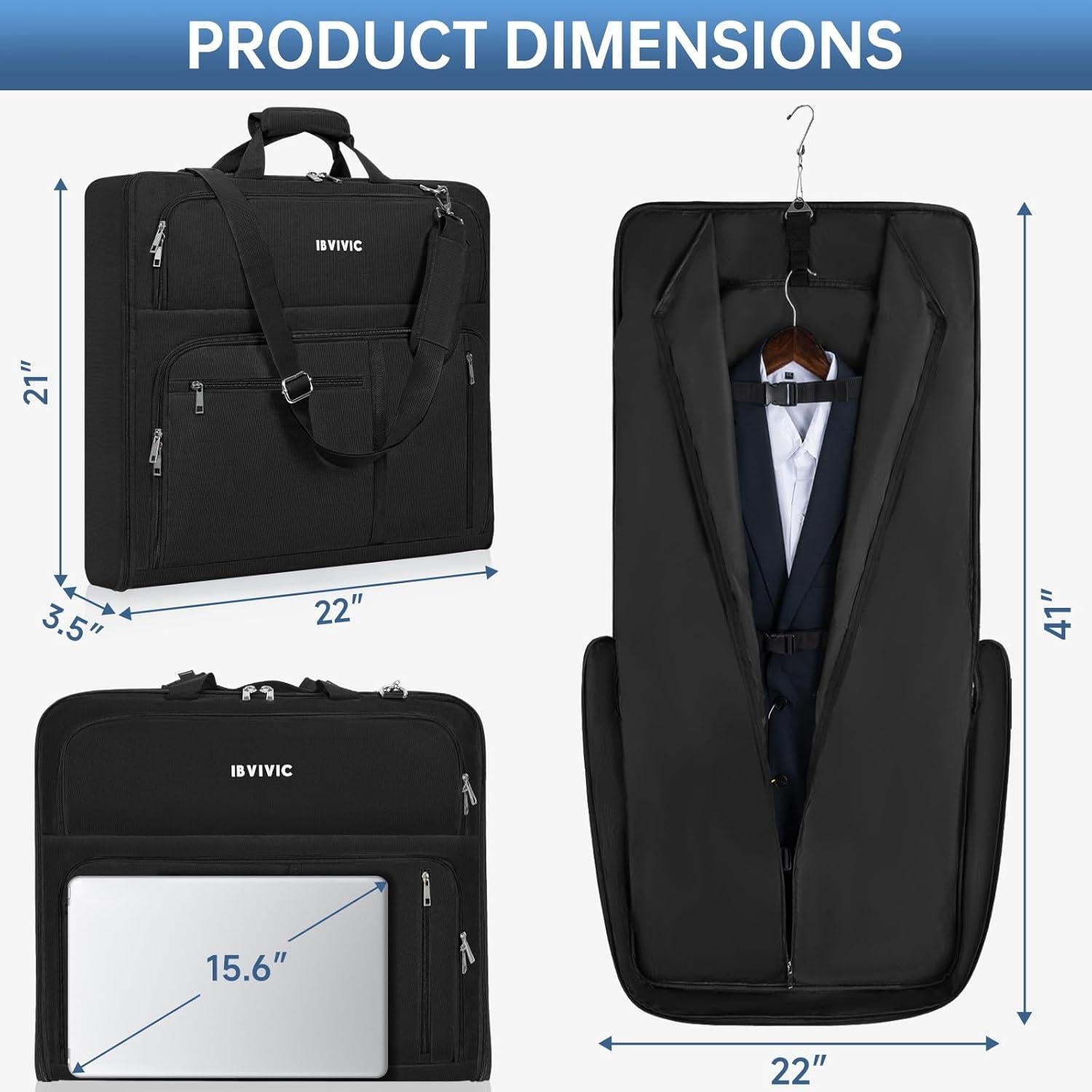 Bolsa de Ropa de Viaje Resistente al Agua 104 cm Oxford Negra