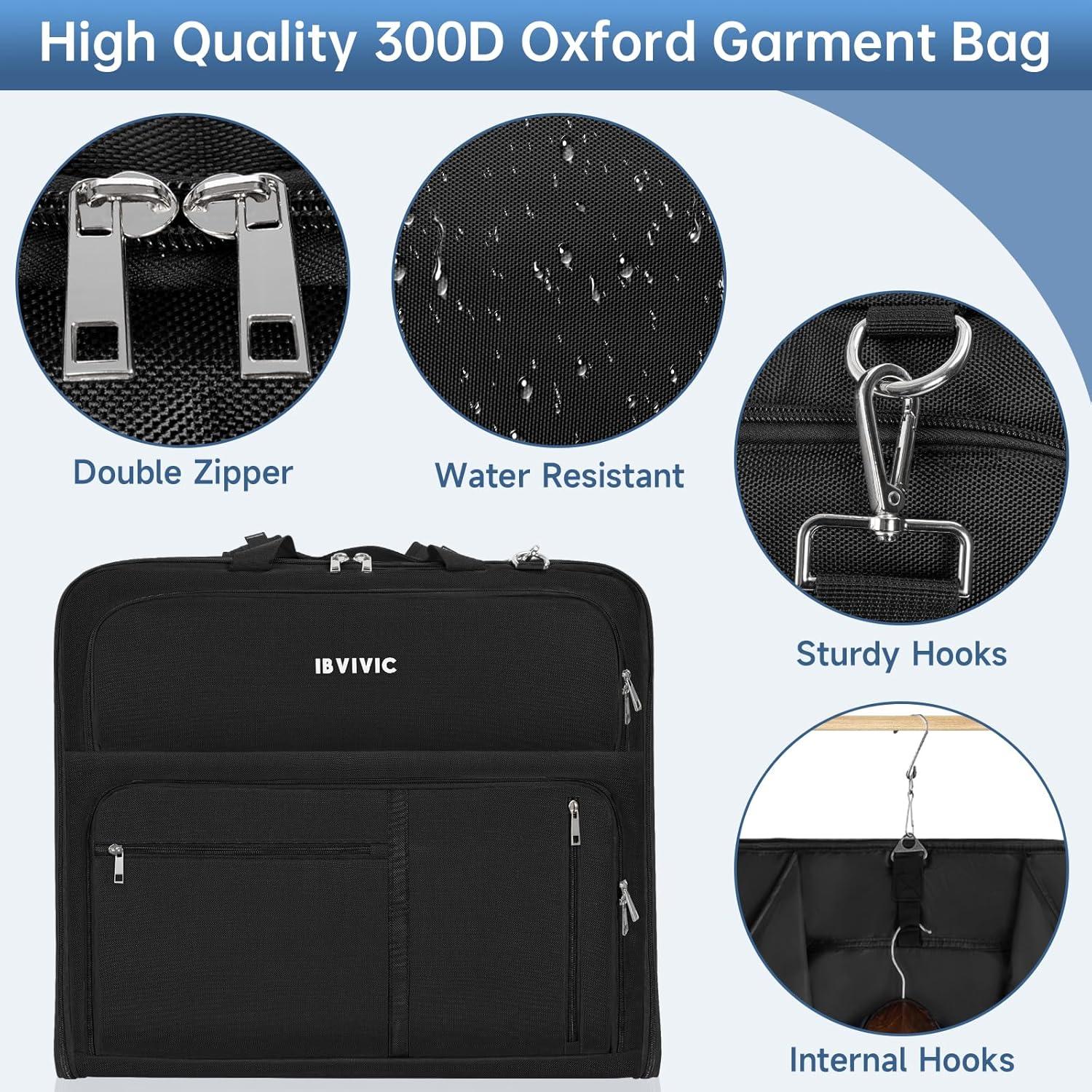 Bolsa de Ropa de Viaje Resistente al Agua 104 cm Oxford Negra
