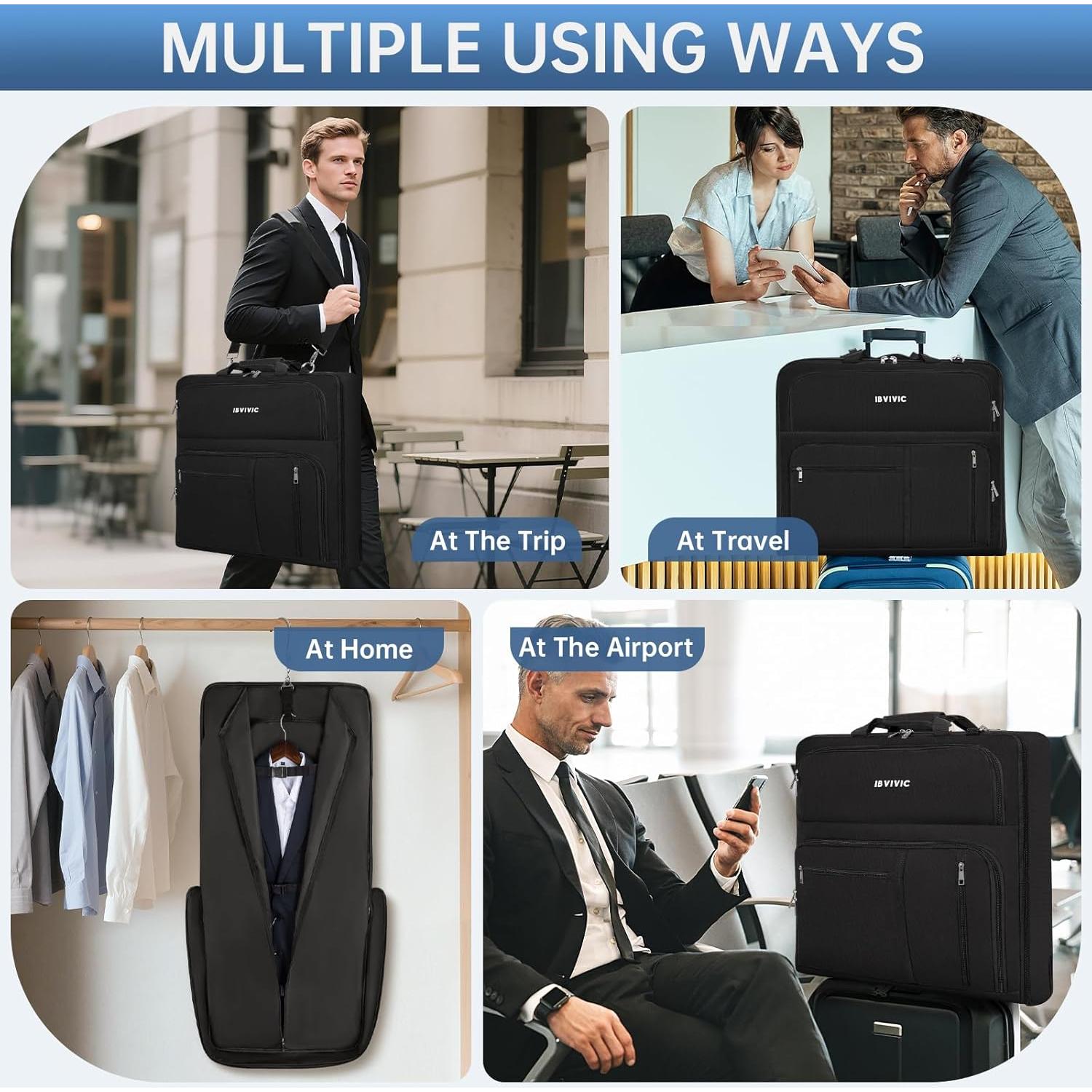 Bolsa de Ropa de Viaje Resistente al Agua 104 cm Oxford Negra