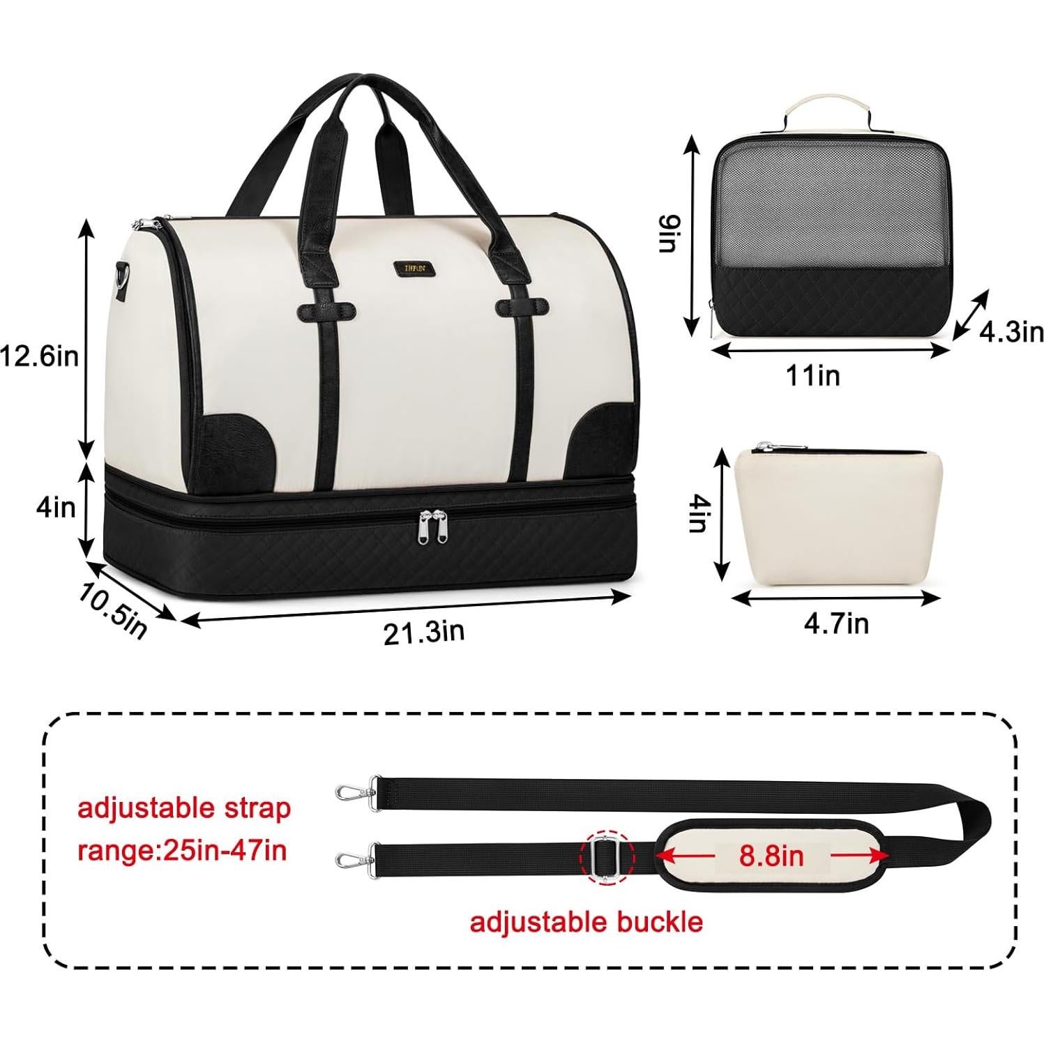 Bolsa de Ropa de Viaje Convertible I56 - Duffle Grande con Compartimento para Zapatos