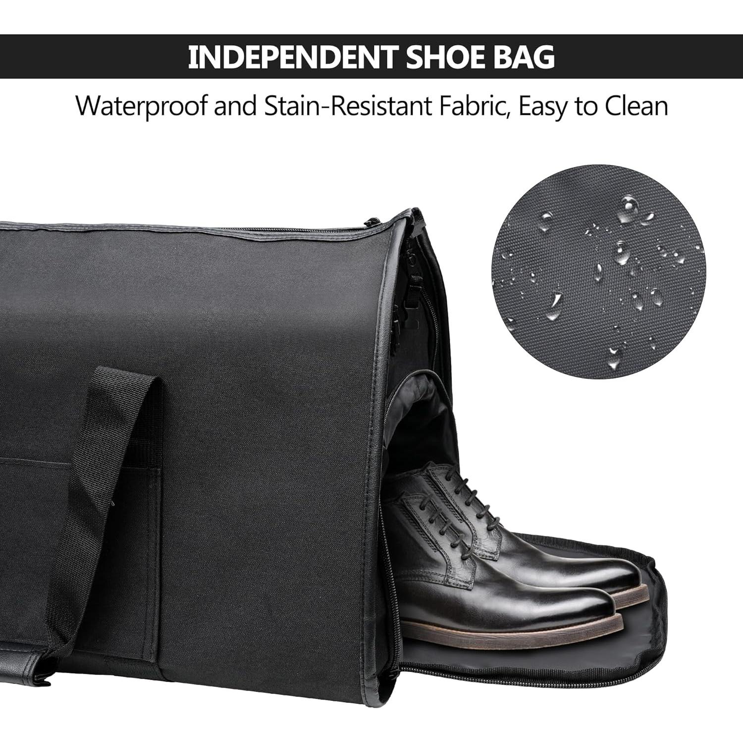 Bolsa de Viaje Convertible Kalawen 45L Negra con Compartimentos