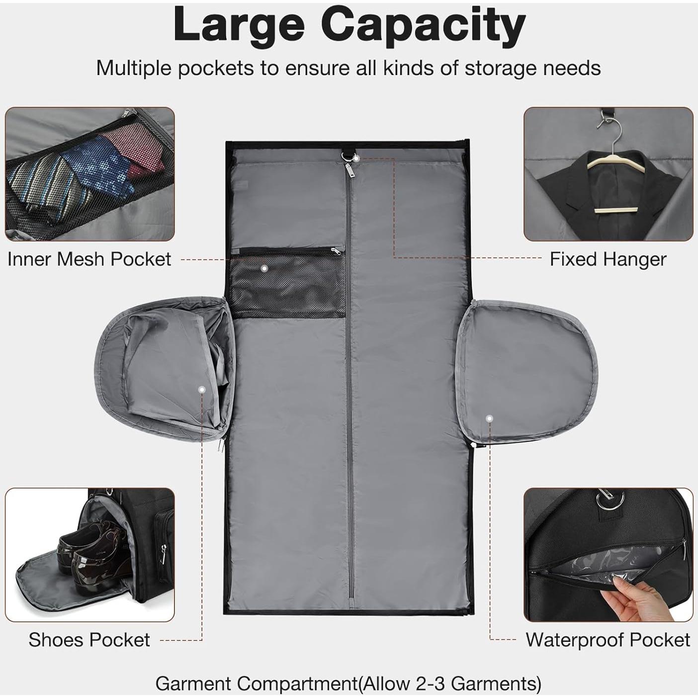 Bolsa de viaje convertible PUCUWU 56L con compartimento para zapatos