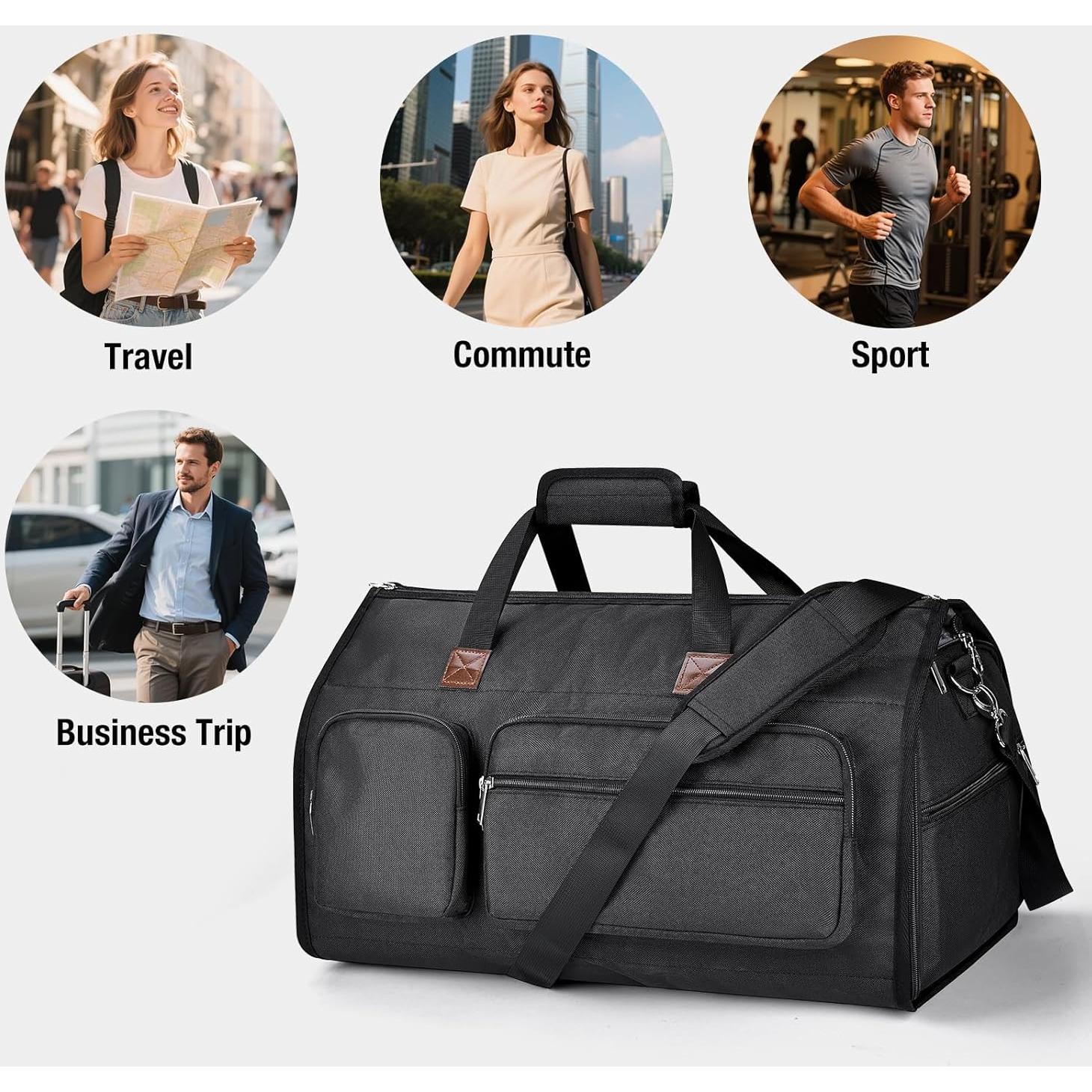 Bolsa de viaje convertible PUCUWU 56L con compartimento para zapatos