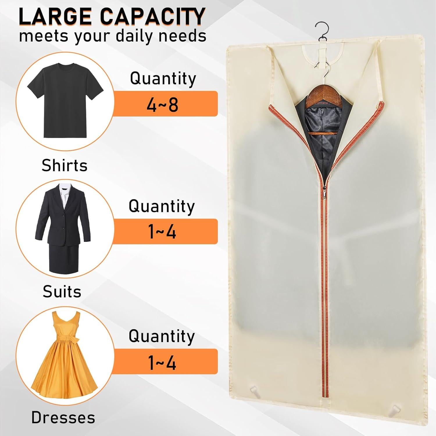 Bolsa de Ropa de Viaje GMAK 119.4 cm Plegable Beige