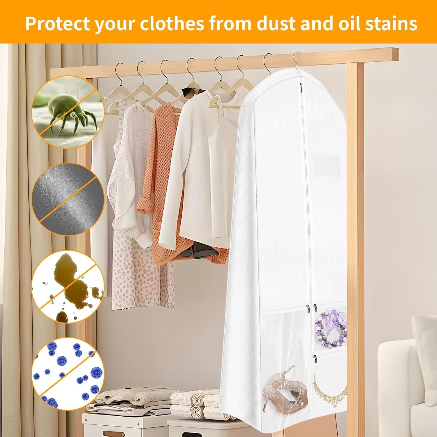 Bolsa de Vestido de Novia Tuvfilye 177.8 cm con 3 Bolsillos