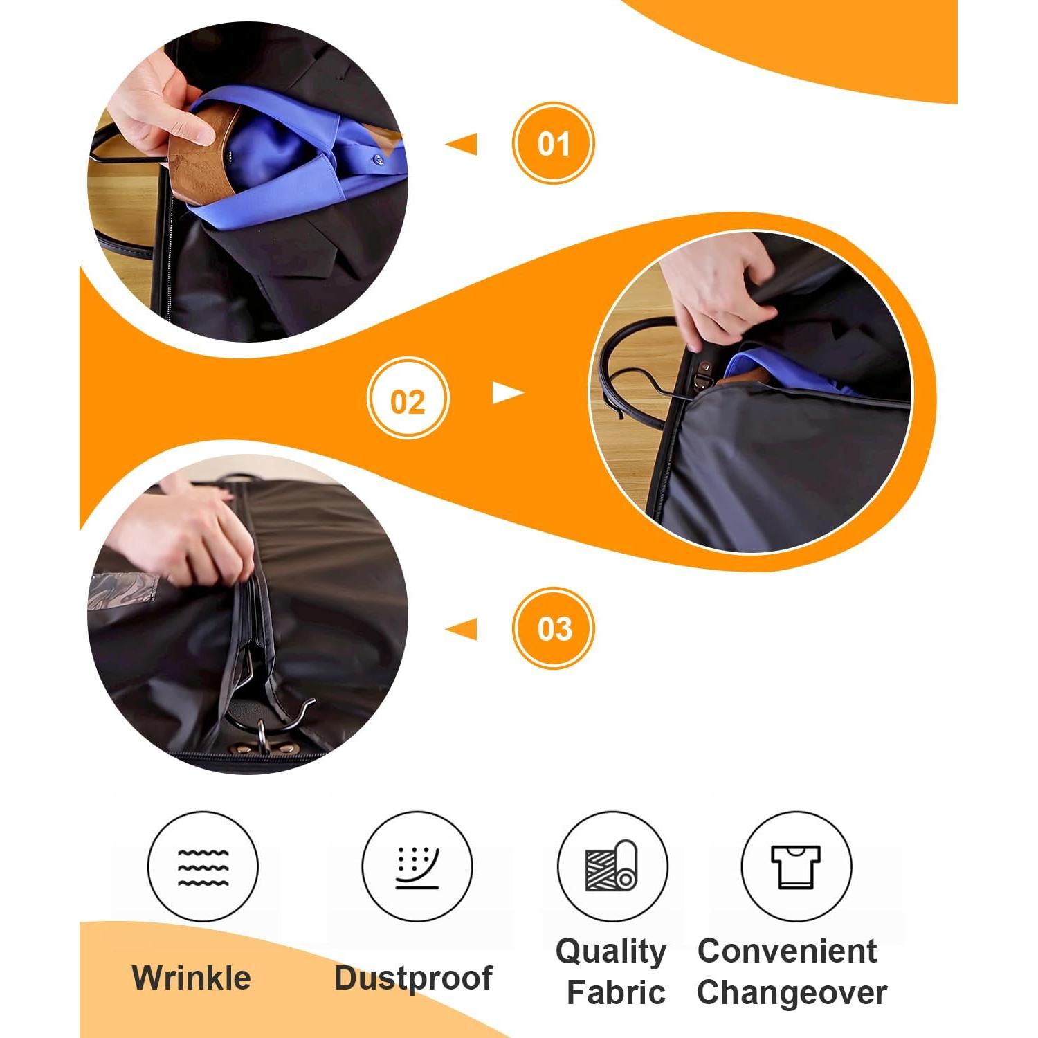 Bolsa de Traje Plegable BOLSA WIZARD 101.6 cm Impermeable Negro