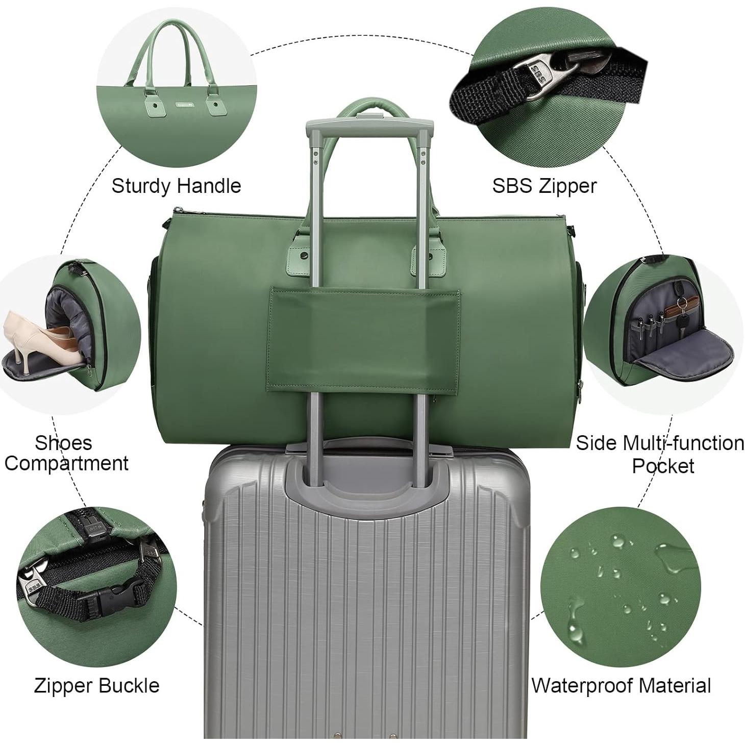 Bolsa Duffle Modoker 45L Verde - 2 en 1 Ropa y Viaje