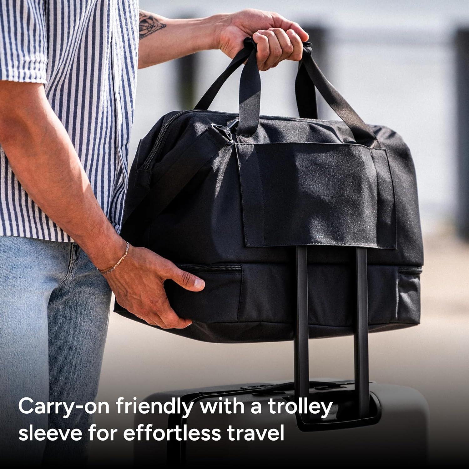 Bolsa de viaje Halfday 40L Jet | Compartimento para zapatos