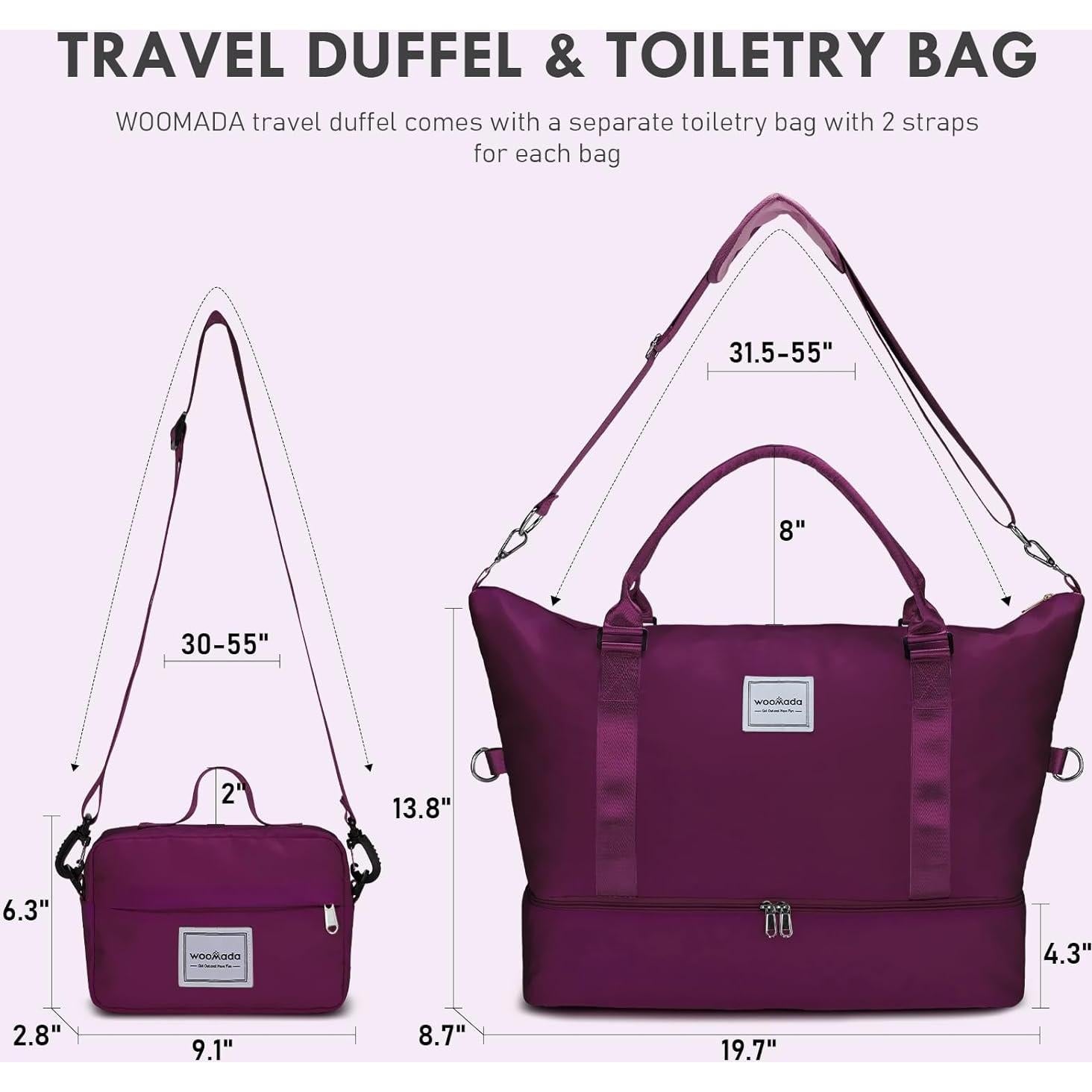 Bolsa de Fin de Semana WOOMADA para Mujeres - Púrpura