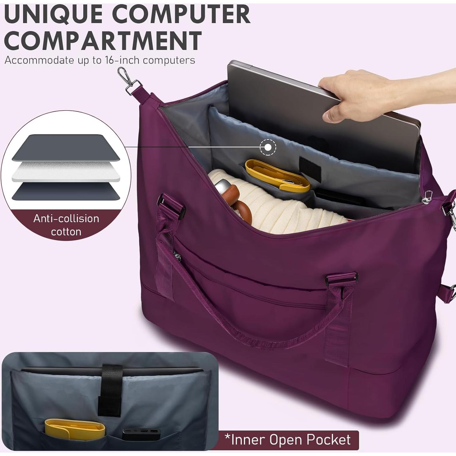 Bolsa de Fin de Semana WOOMADA para Mujeres - Púrpura