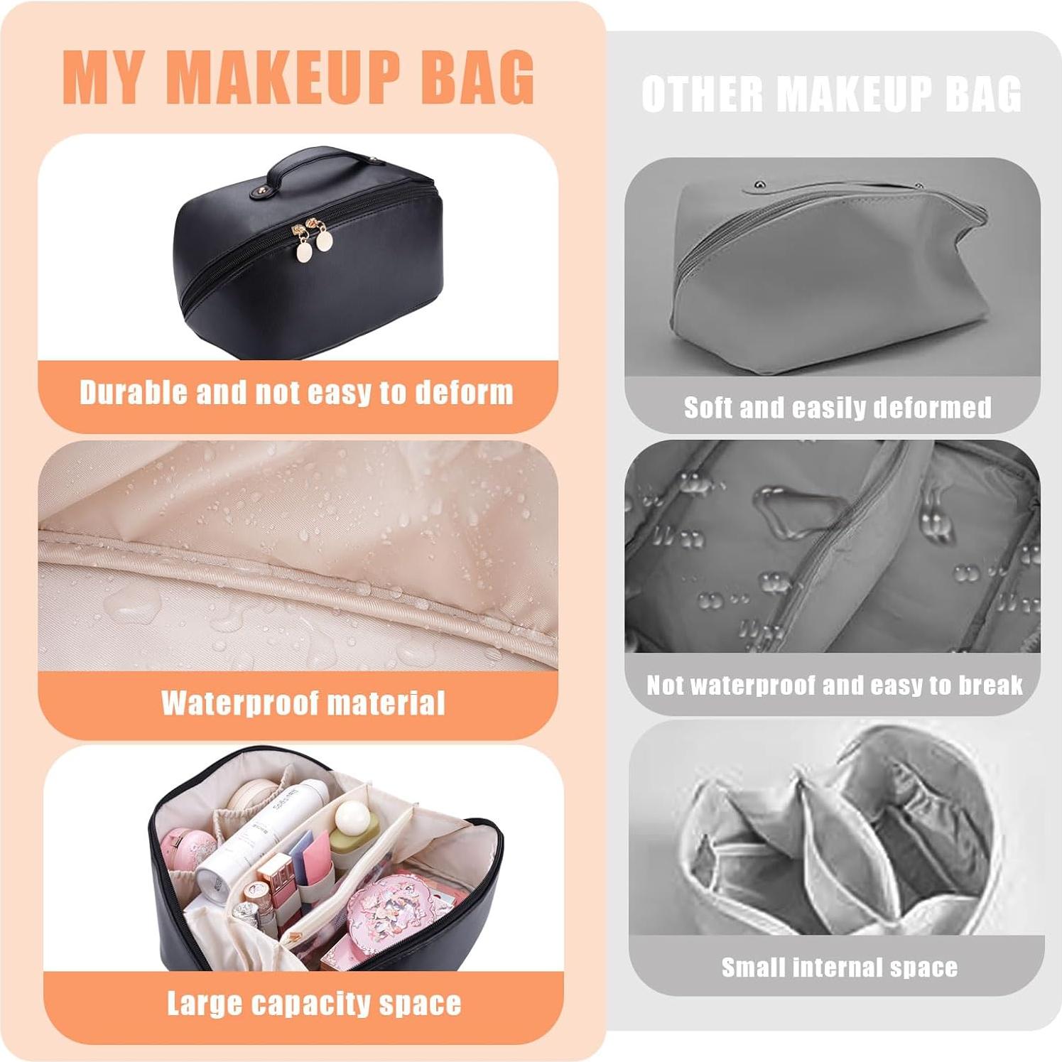 Organizador Cosmético STHAS Negro, Bolsa de Maquillaje Impermeable