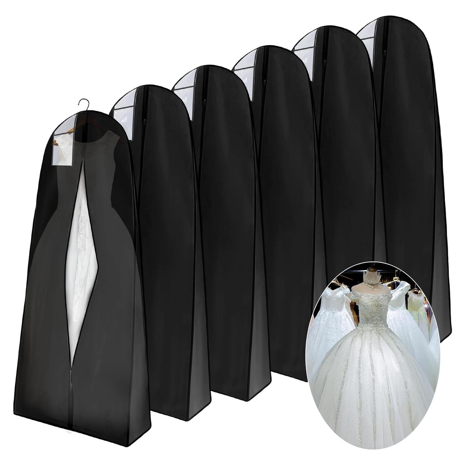 Bolsas para Vestidos de Novia Windyun 6 Piezas 180x80 cm Negro