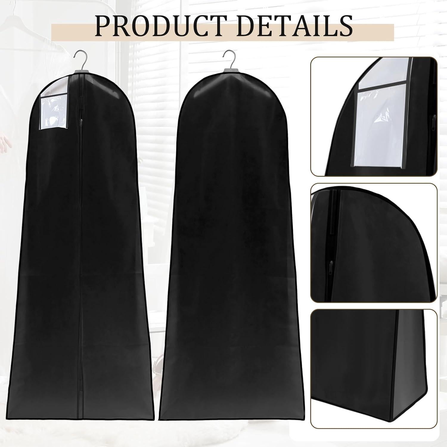 Bolsas para Vestidos de Novia Windyun 6 Piezas 180x80 cm Negro