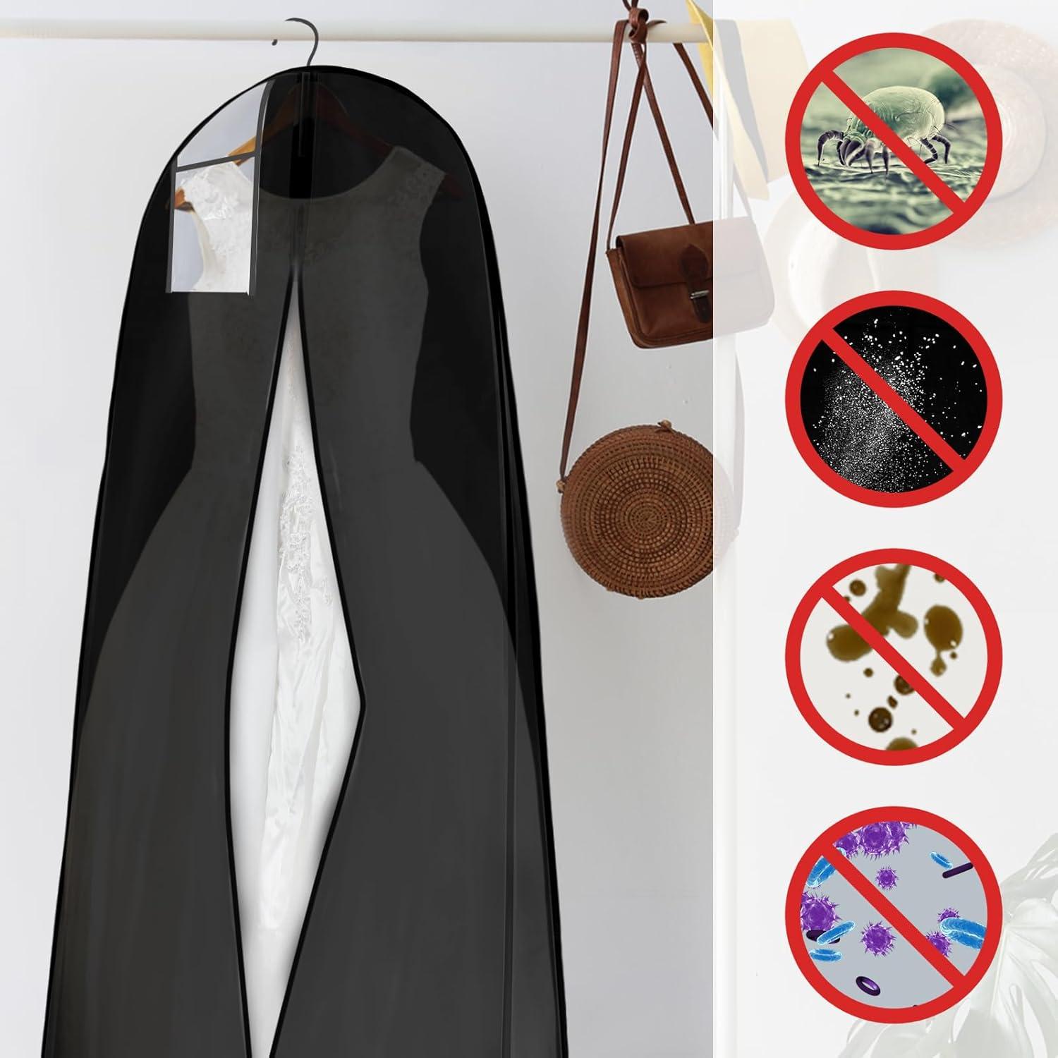 Bolsas para Vestidos de Novia Windyun 6 Piezas 180x80 cm Negro