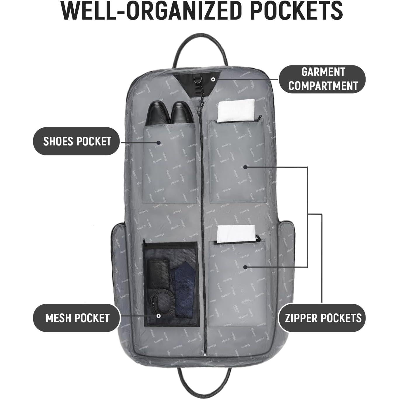 Bolsa de Ropa de Viaje Mancro Expandible 69L para Trajes