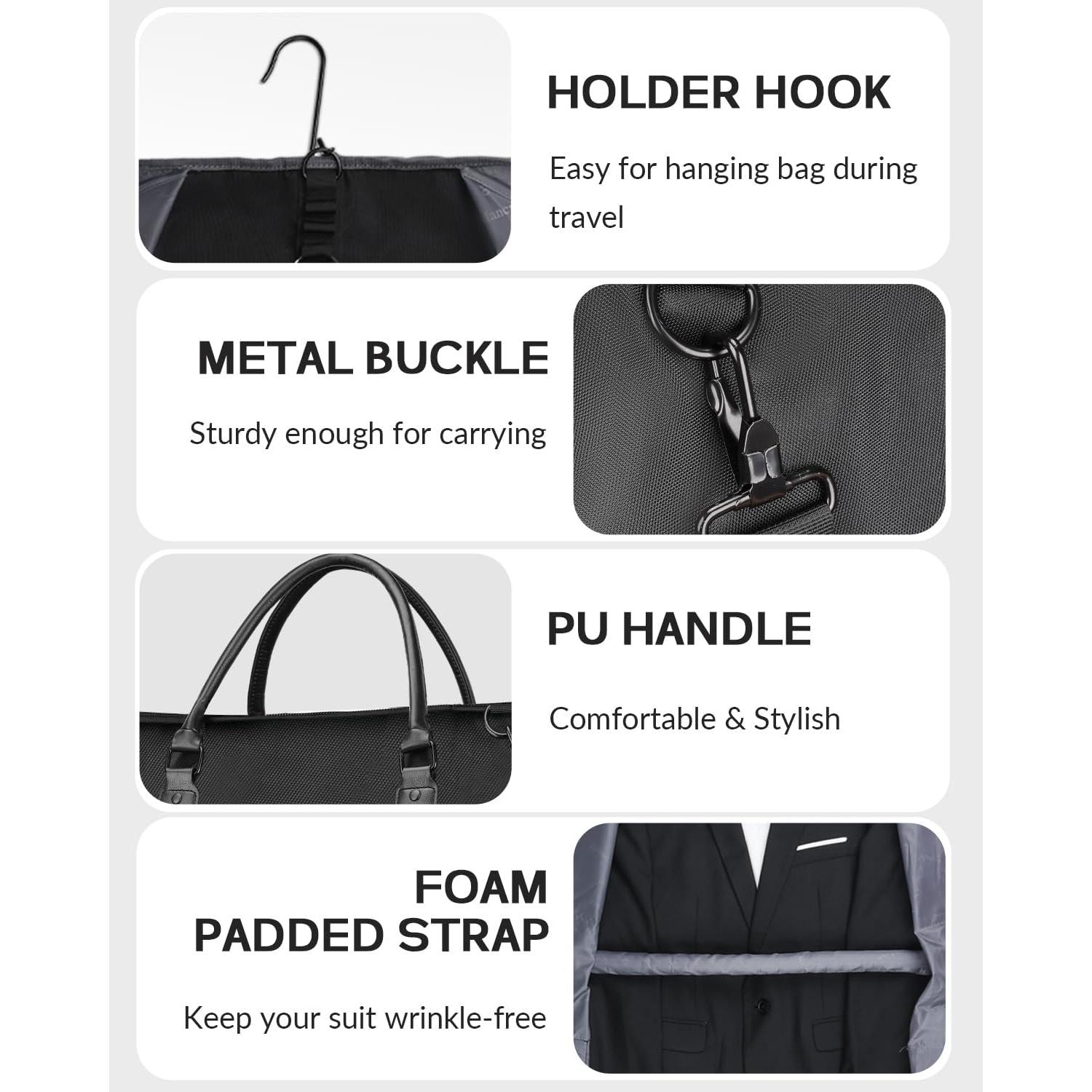 Bolsa de Ropa de Viaje Mancro Expandible 69L para Trajes