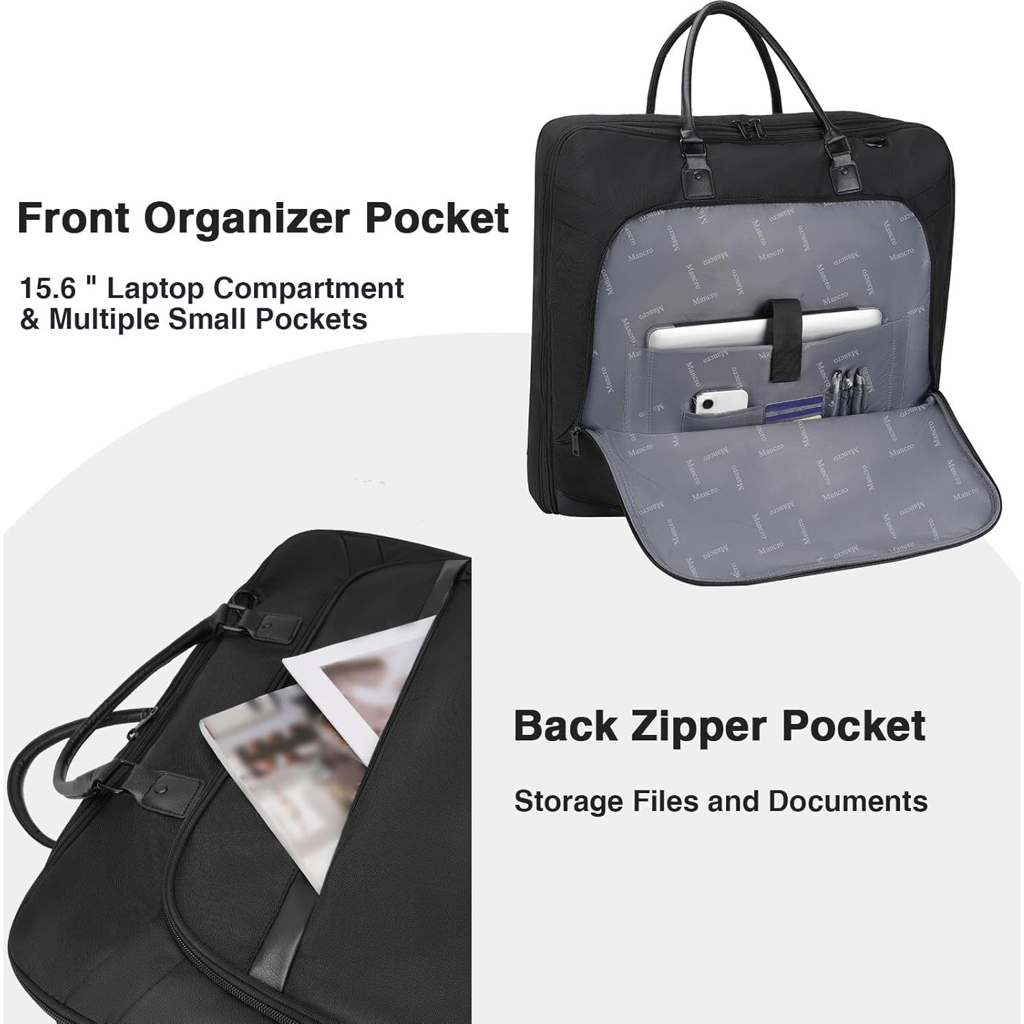 Bolsa de Ropa de Viaje Mancro Expandible 69L para Trajes