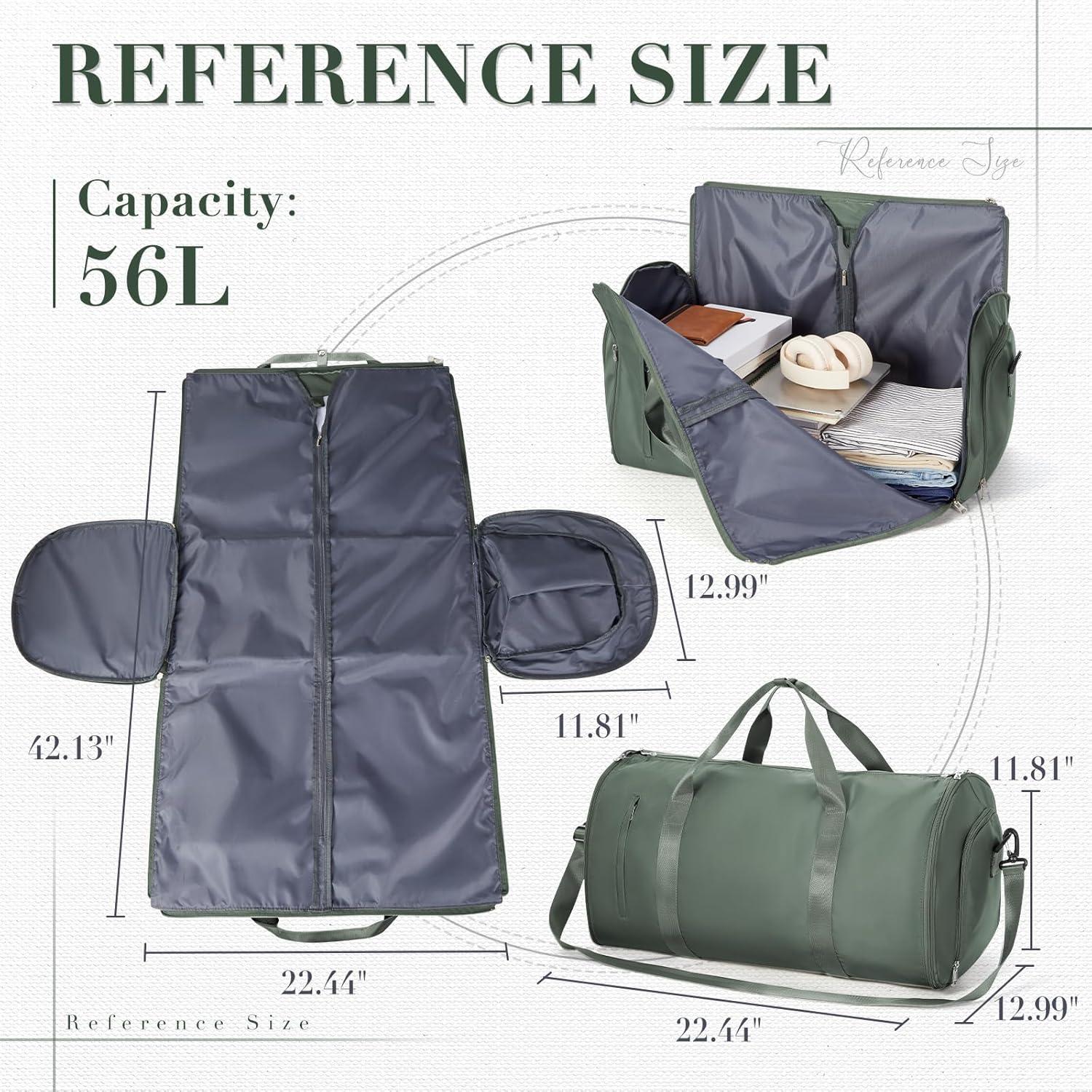 Bolsa de Ropa Plegable Coowoz Verde Oliva 56L para Viaje